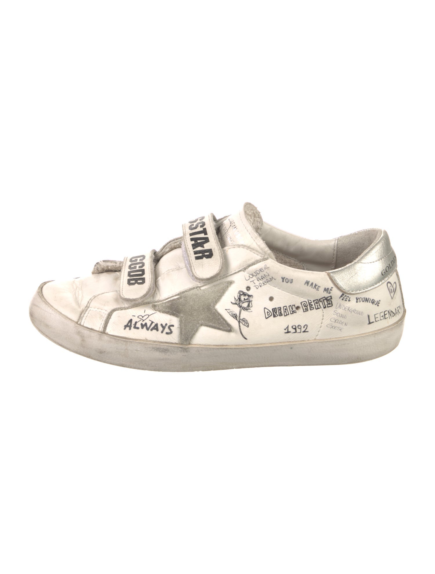 Golden Goose Leather Printed Sneakers