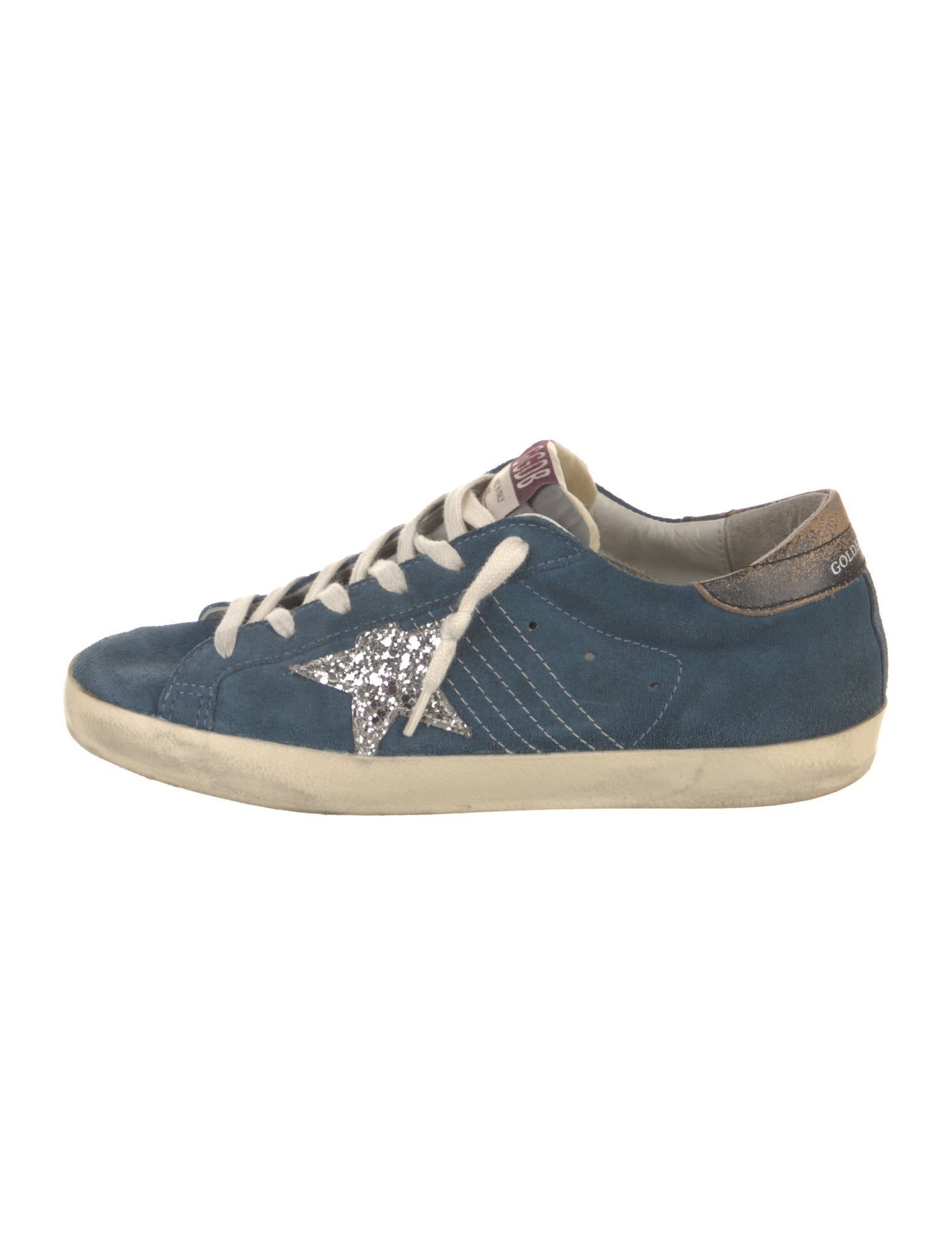 Golden Goose Suede Glitter Accents Sneakers