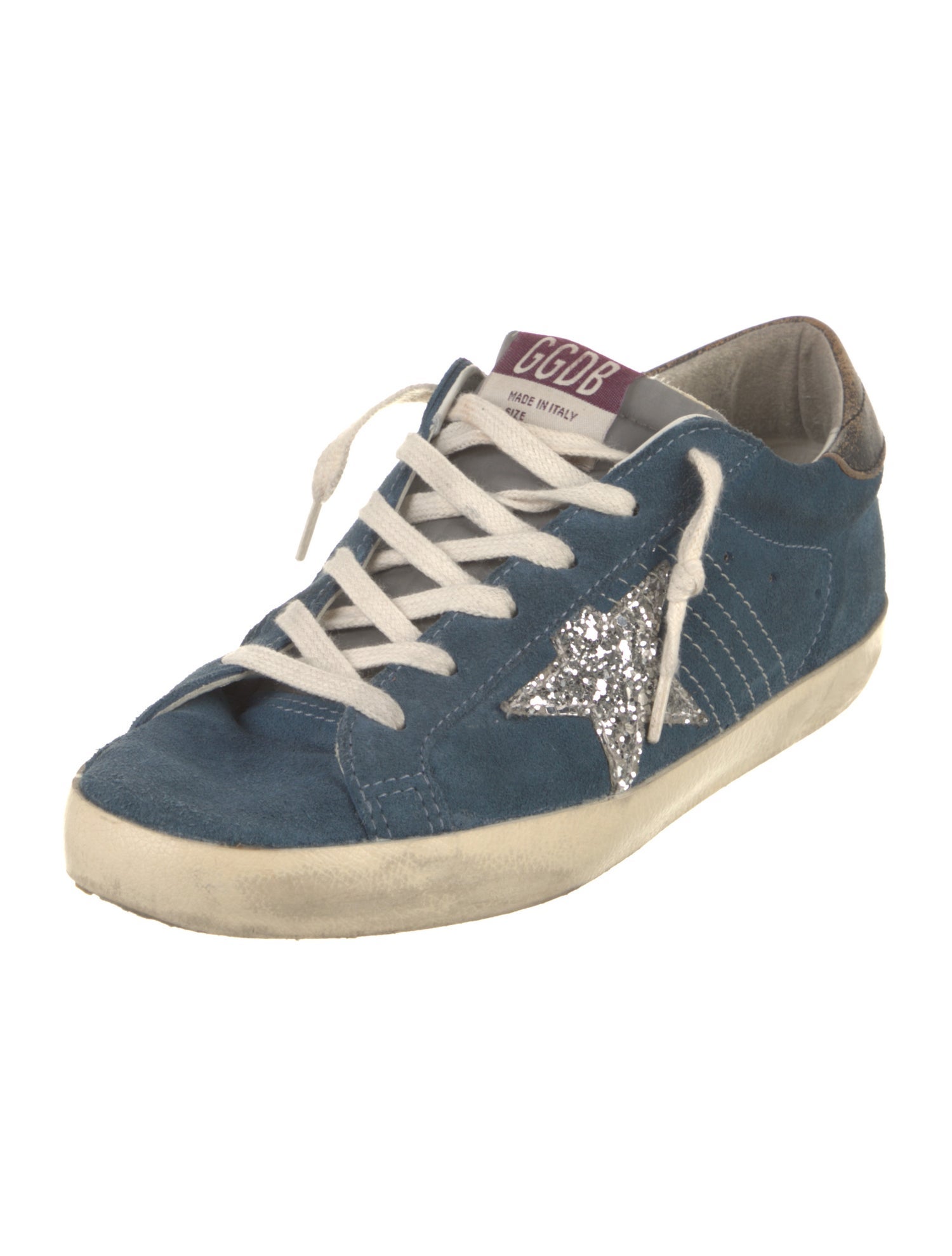 Golden Goose Suede Glitter Accents Sneakers