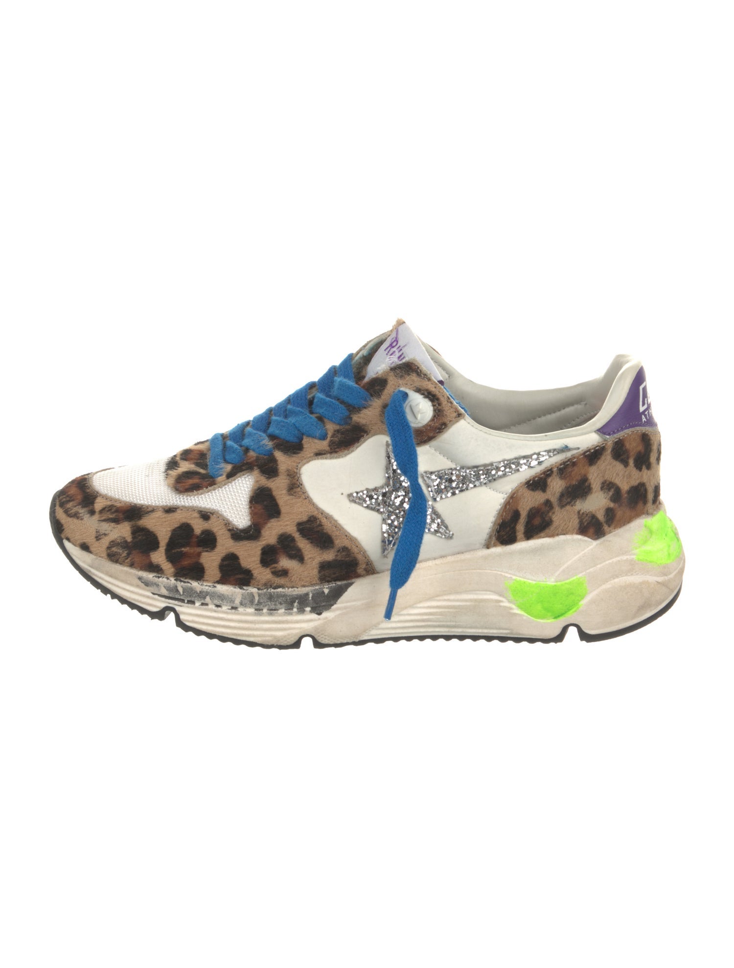 Golden Goose Ponyhair Animal Print Sneakers