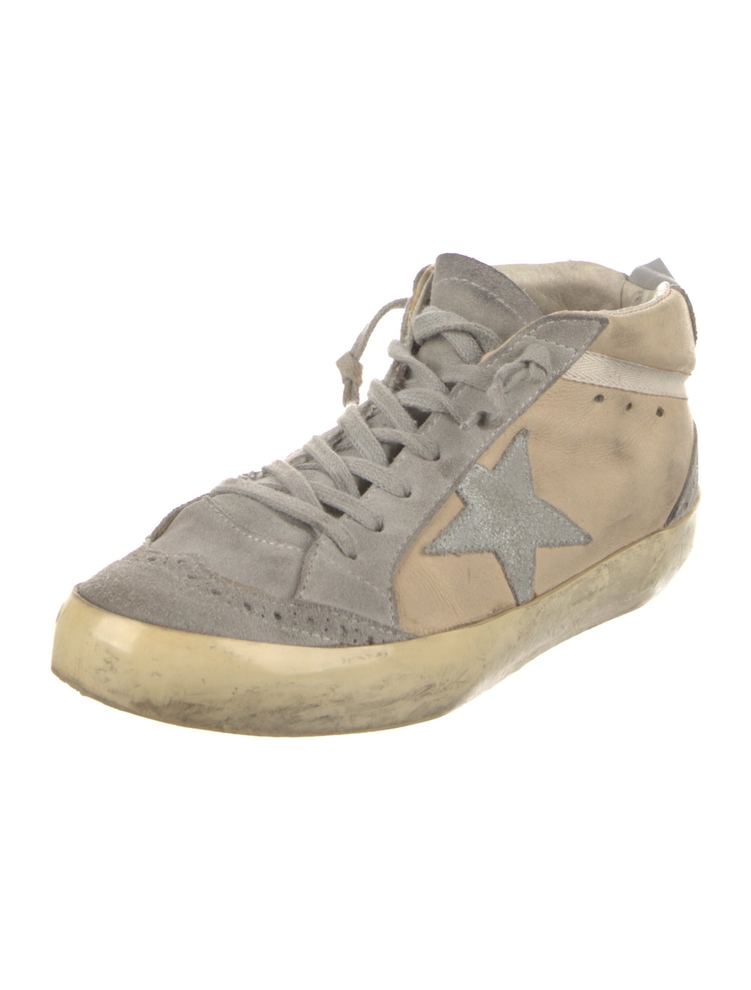 Golden Goose Suede Colorblock Pattern Sneakers