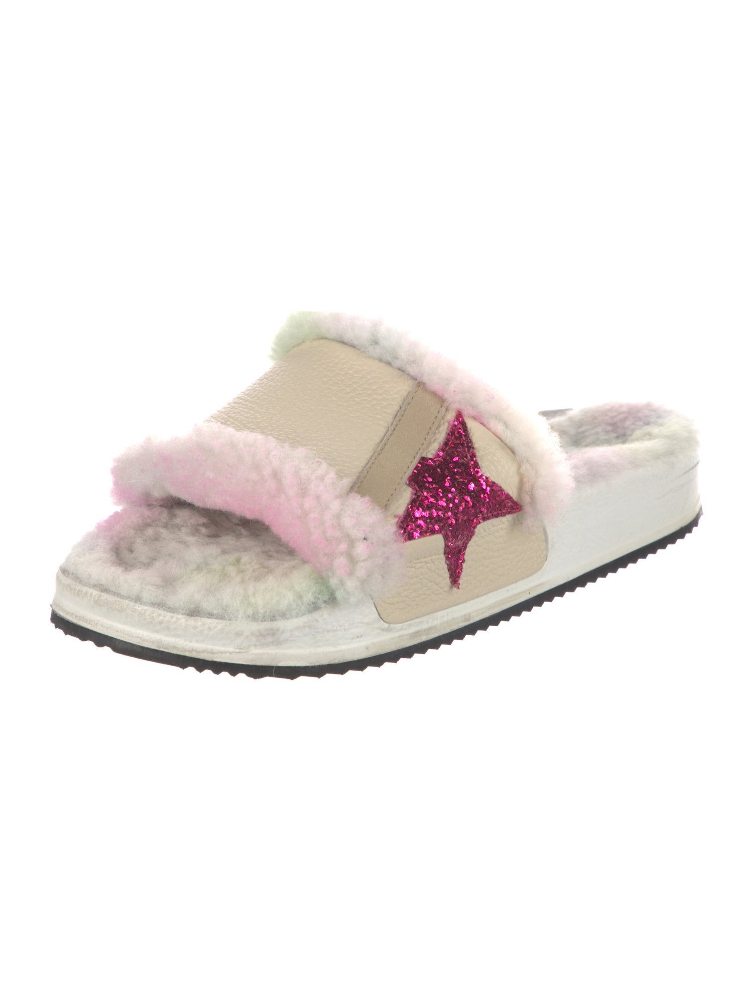 Golden Goose Leather Printed Slides