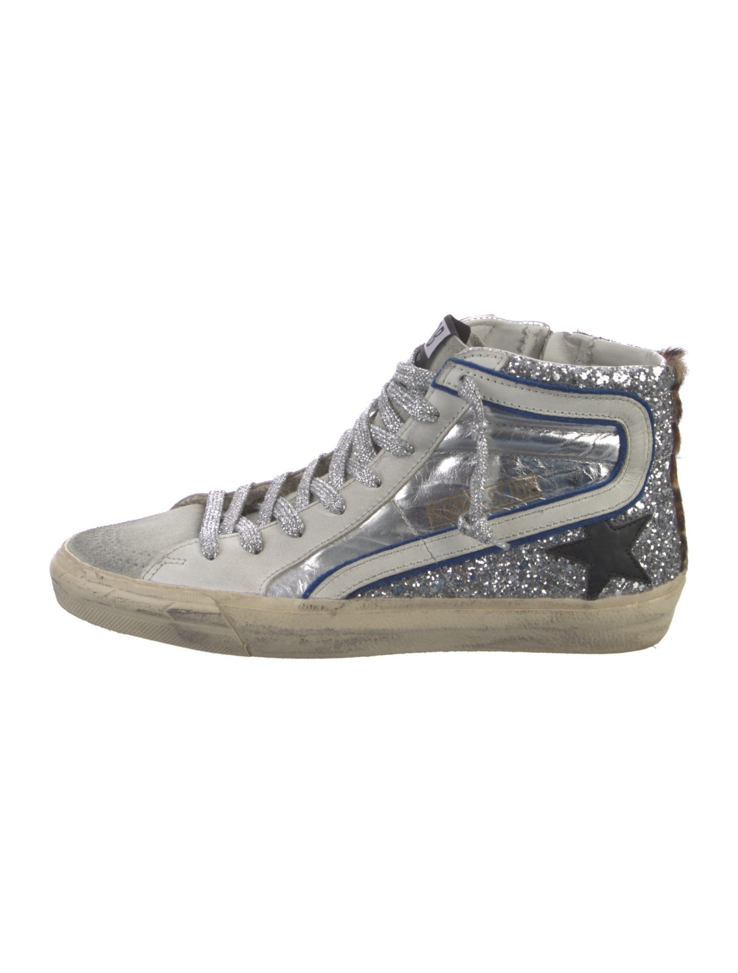 Golden Goose Glitter Colorblock Pattern Sneakers
