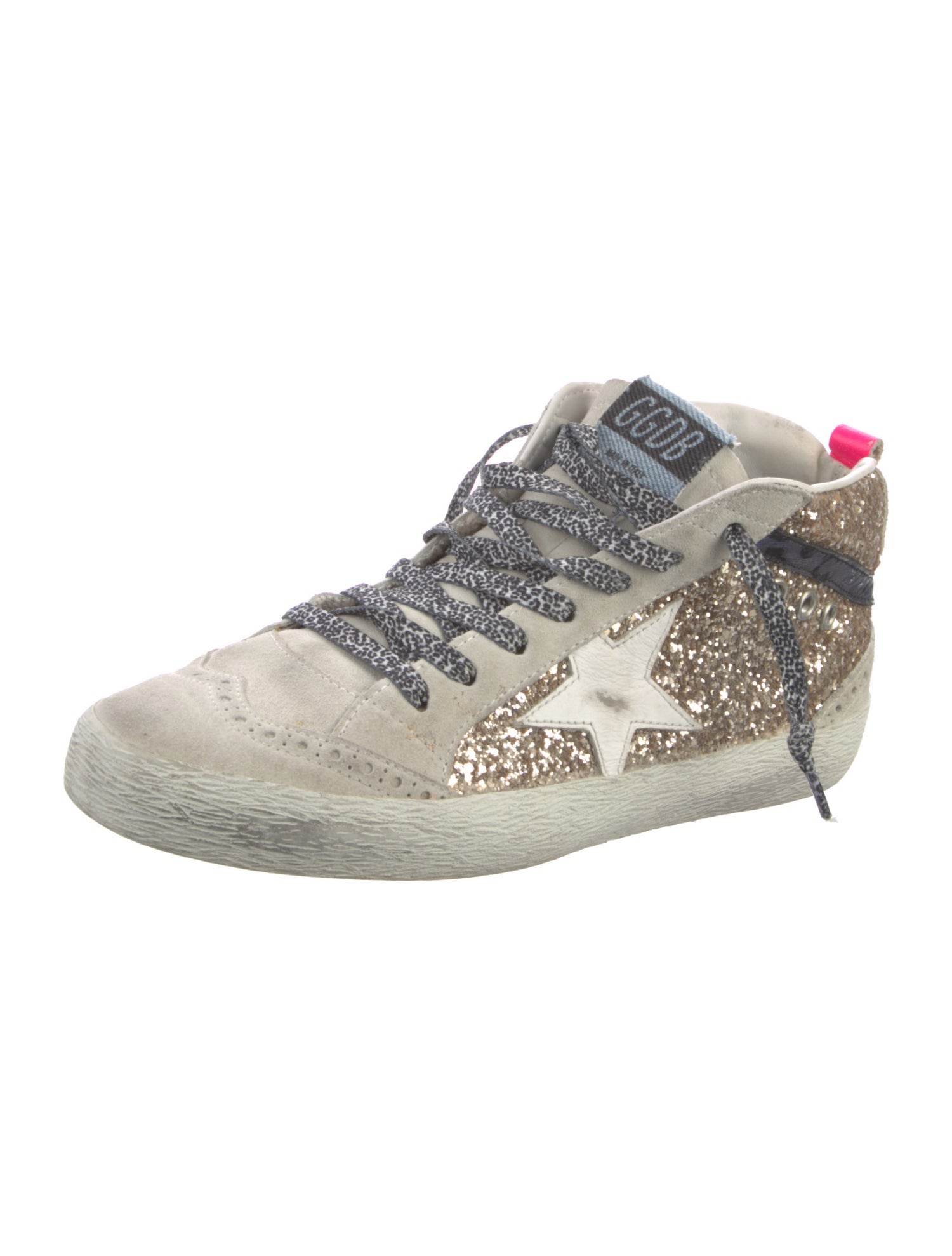 Golden Goose Suede Colorblock Pattern Sneakers