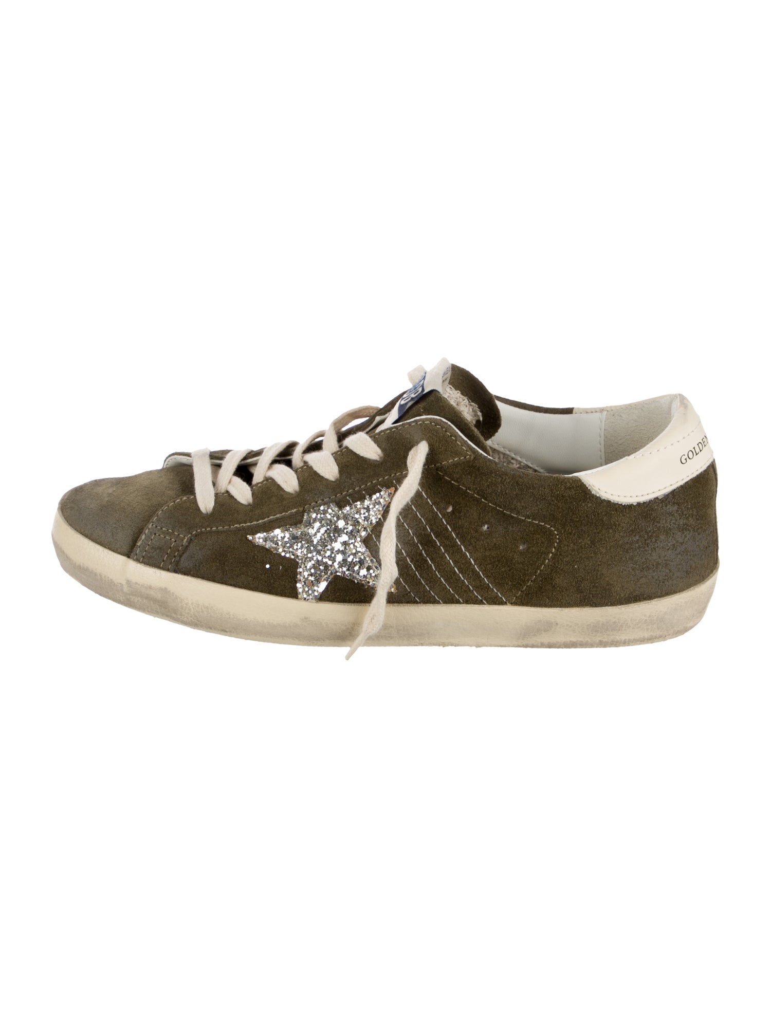 Golden Goose Suede Glitter Accents Sneakers