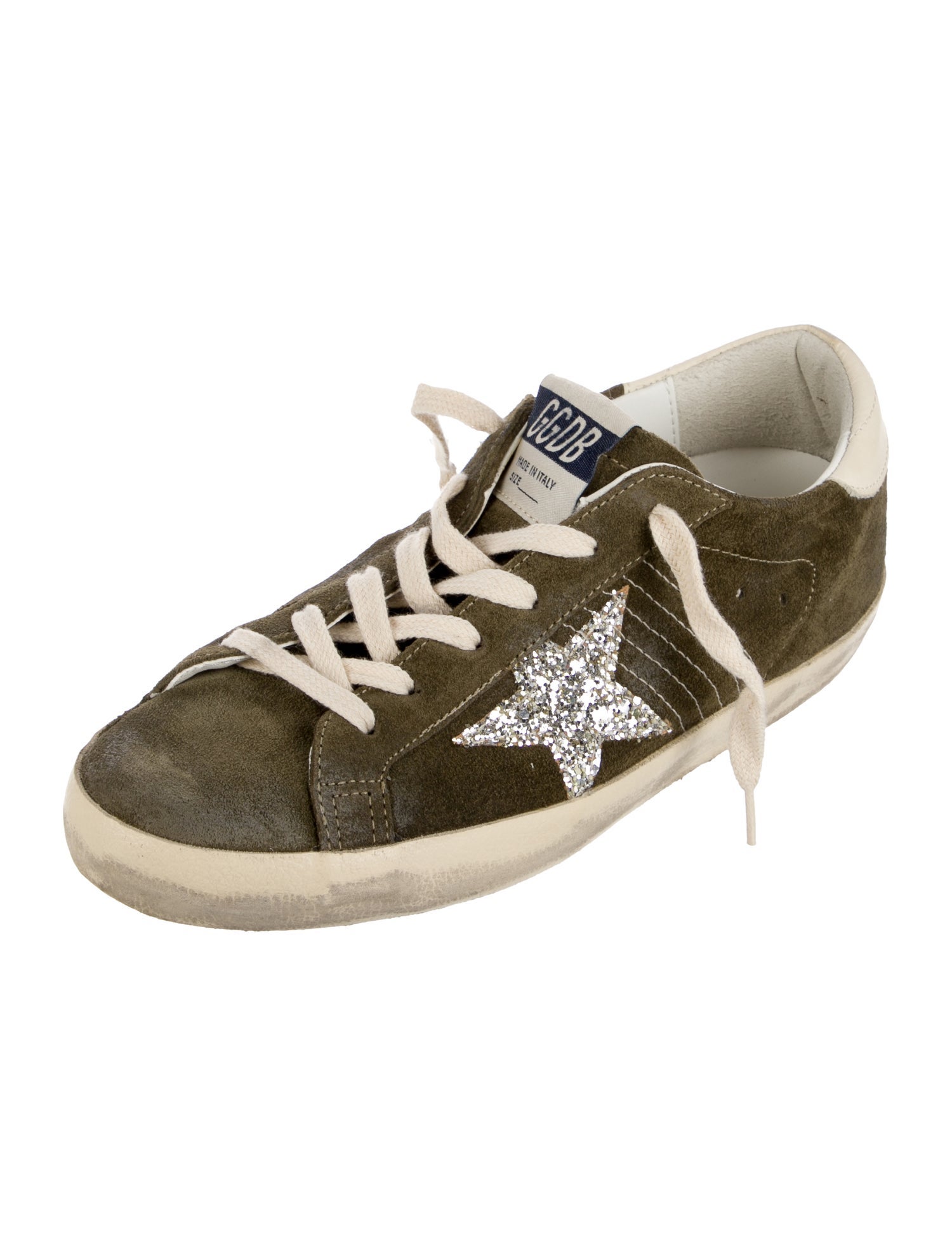 Golden Goose Suede Glitter Accents Sneakers