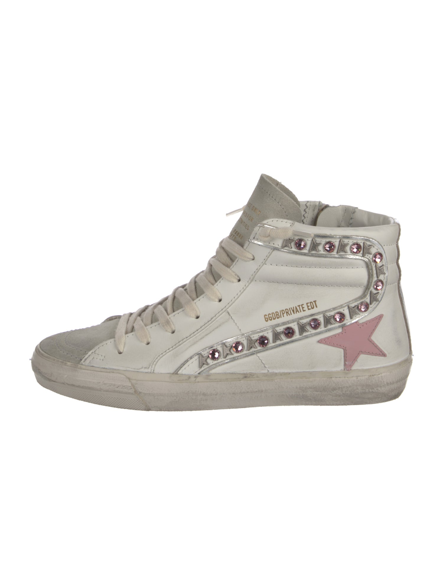 Golden Goose Leather Printed Sneakers