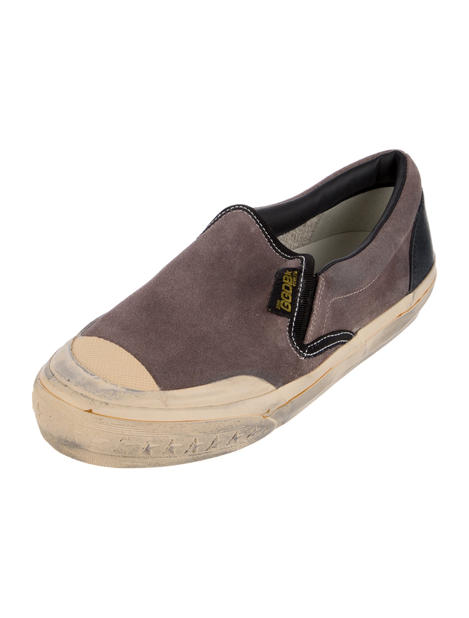 Golden Goose Suede Colorblock Pattern Sneakers