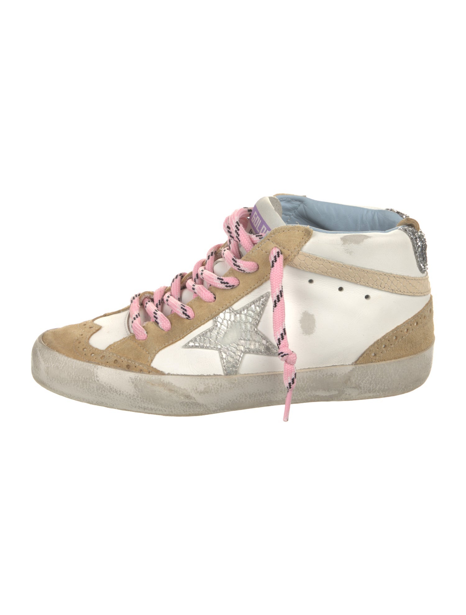Golden Goose Leather Colorblock Pattern Sneakers