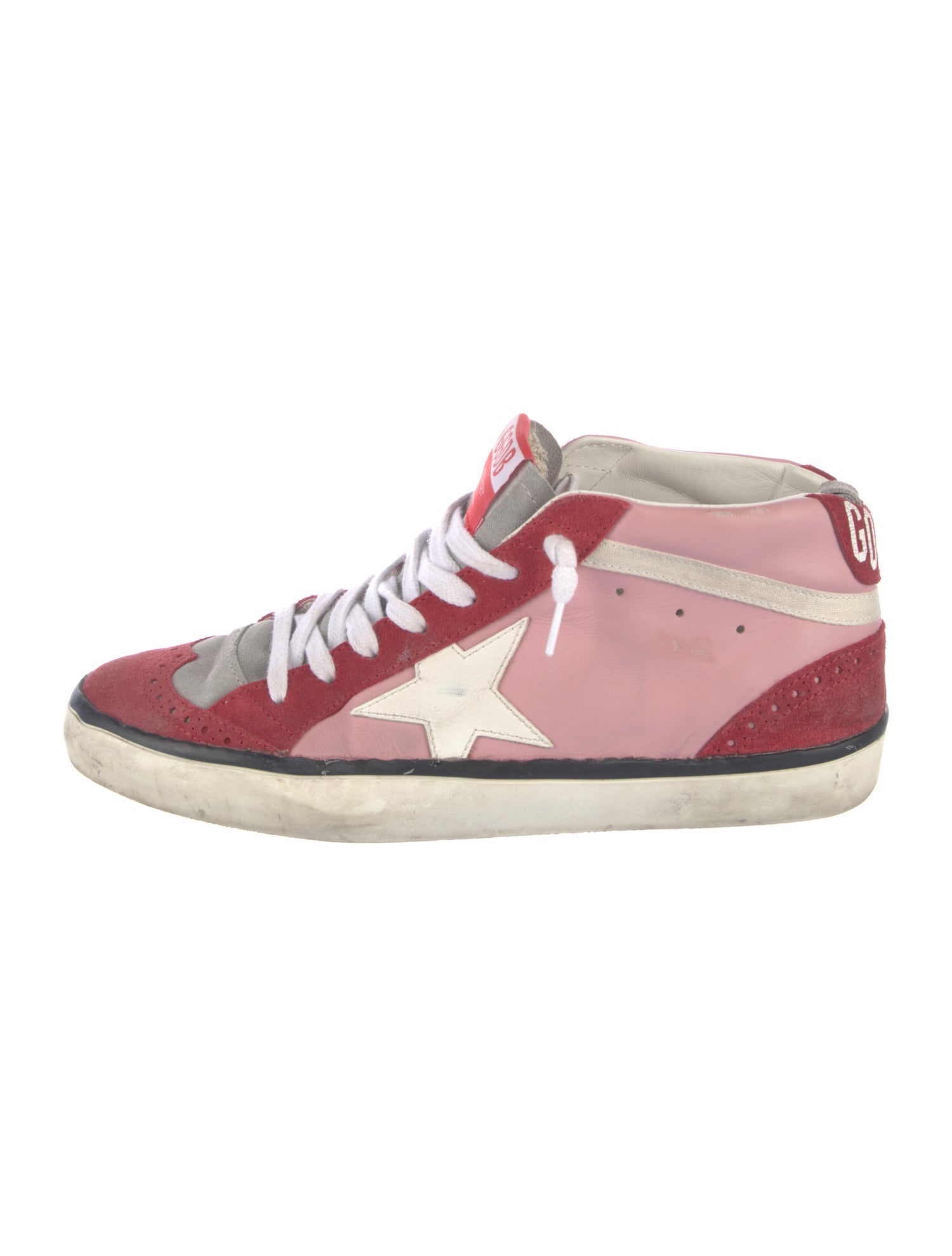 Golden Goose Leather Colorblock Pattern Sneakers