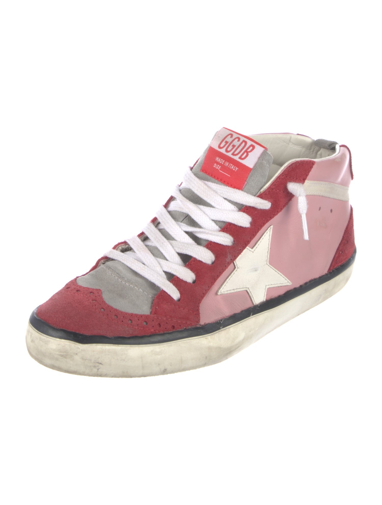 Golden Goose Leather Colorblock Pattern Sneakers