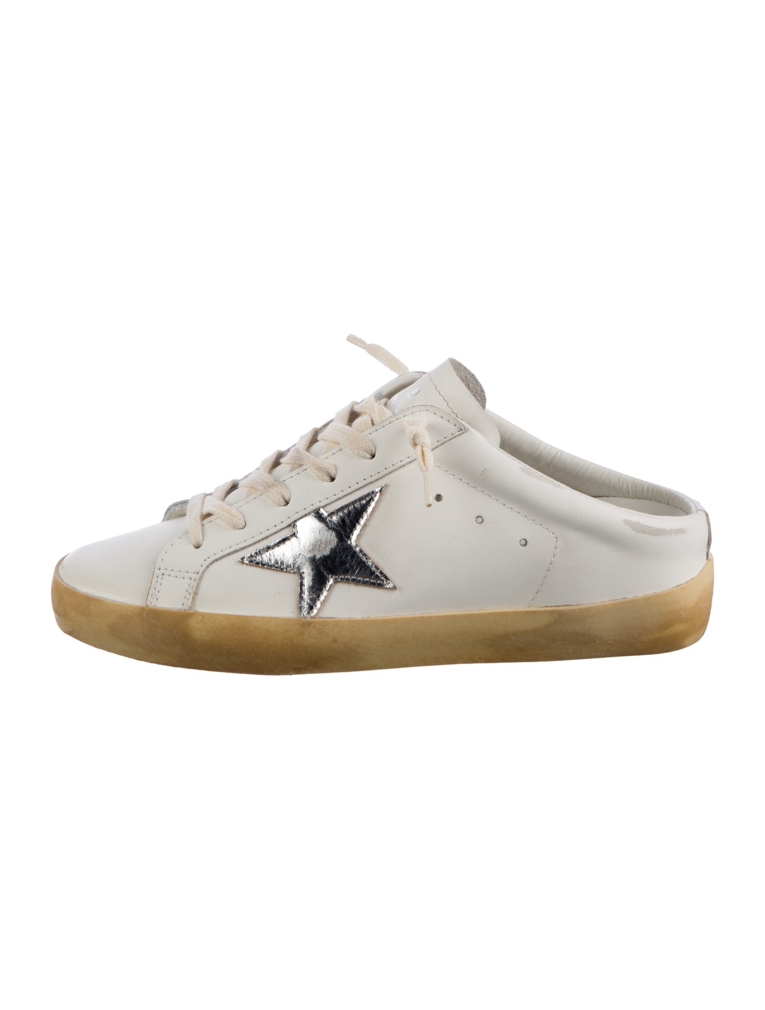 Golden Goose Leather Colorblock Pattern Sneakers