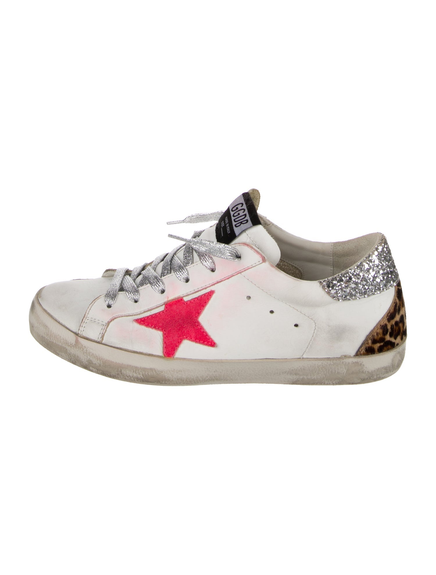 Golden Goose Leather Printed Sneakers