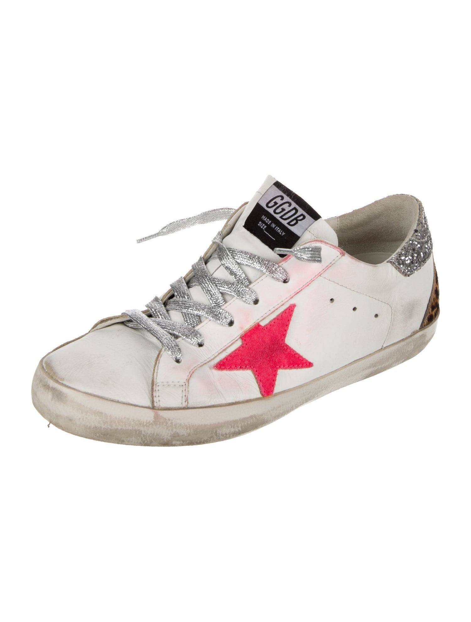 Golden Goose Leather Printed Sneakers