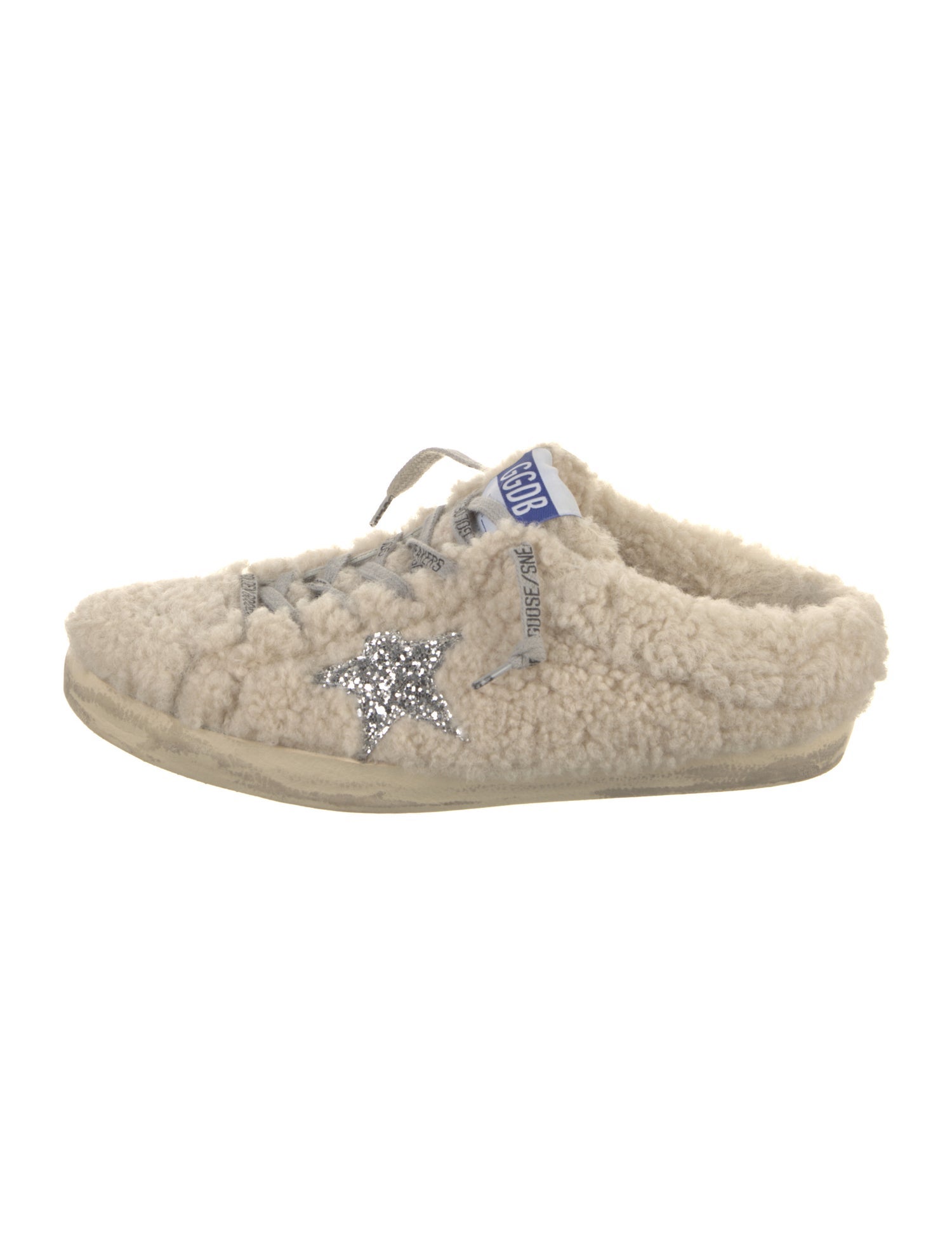 Golden Goose Shearling Glitter Accents Sneakers