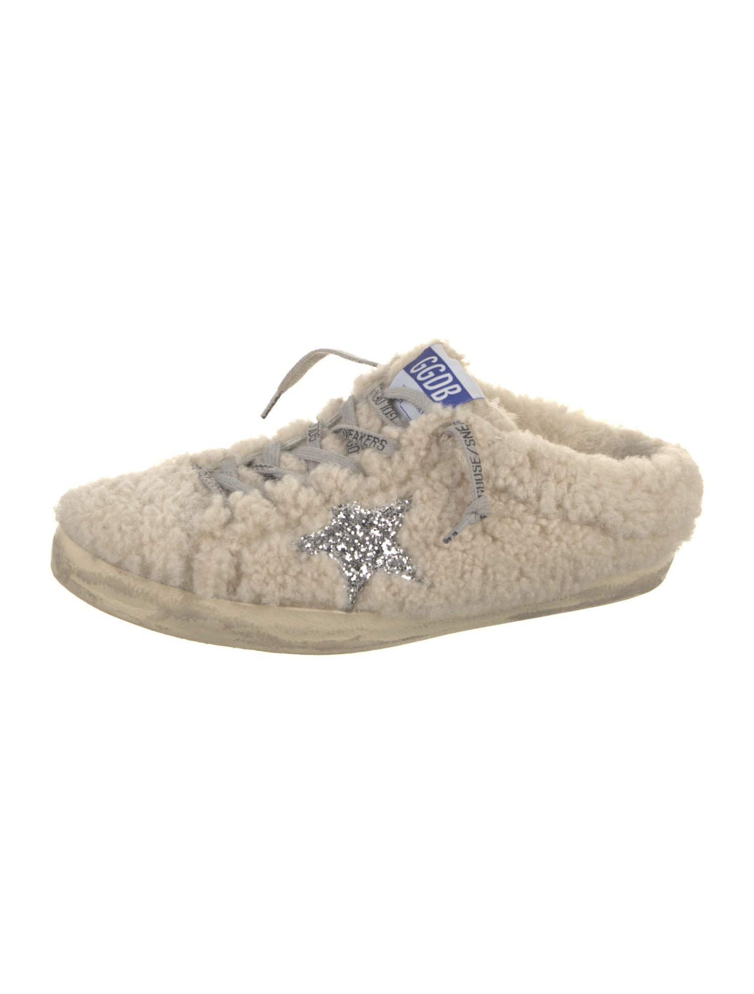 Golden Goose Shearling Glitter Accents Sneakers
