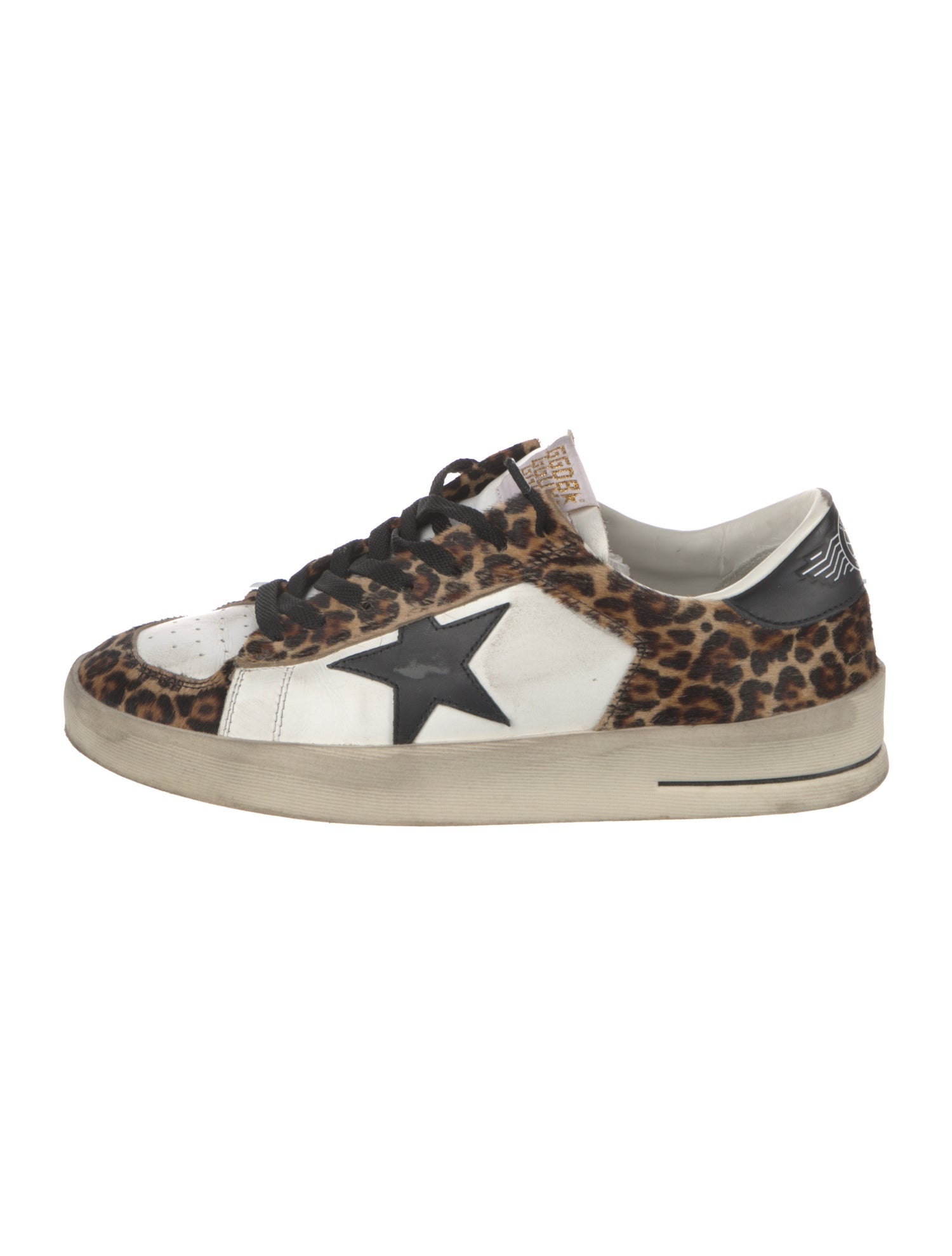 Golden Goose Leather Animal Print Sneakers