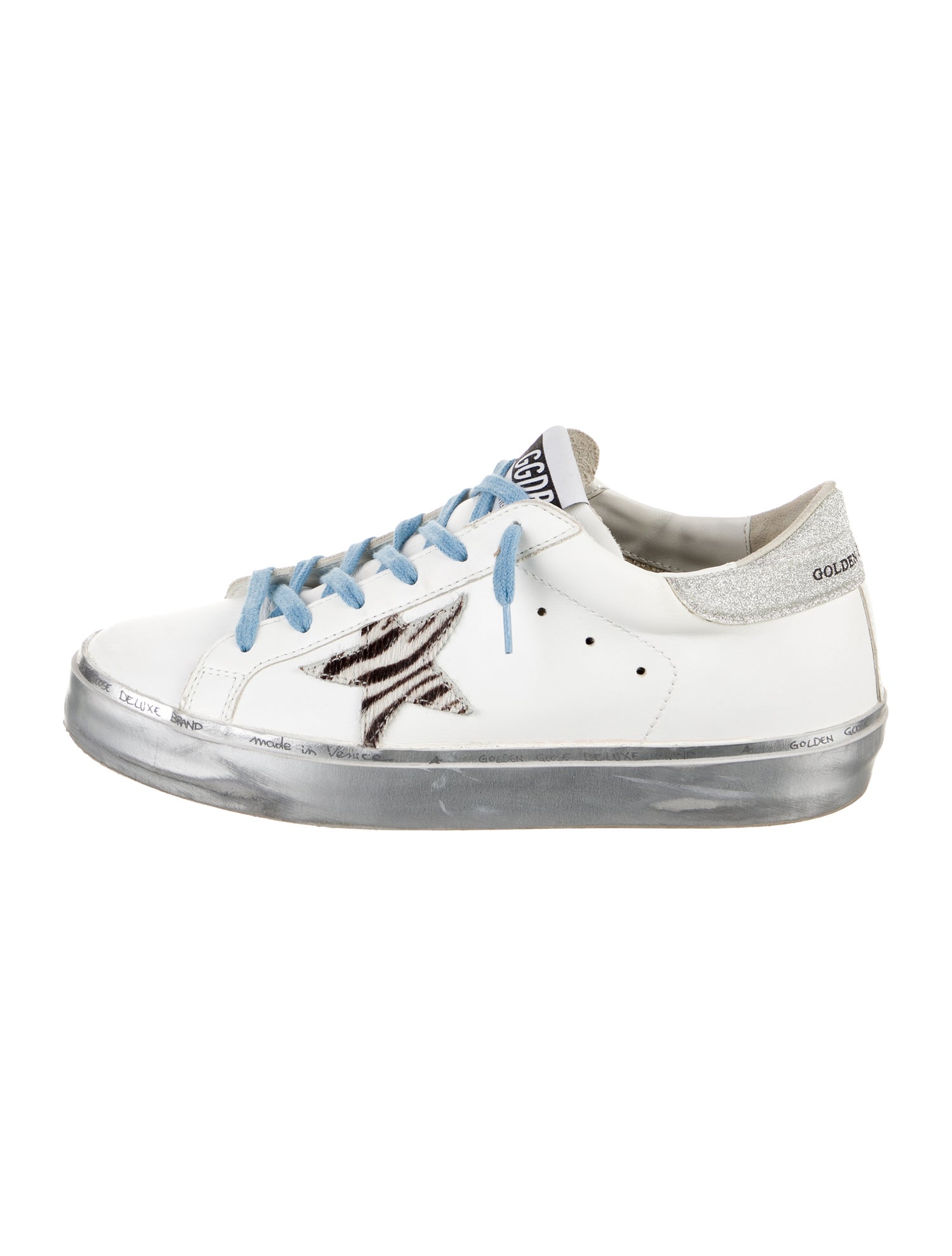 Golden Goose Leather Printed Sneakers