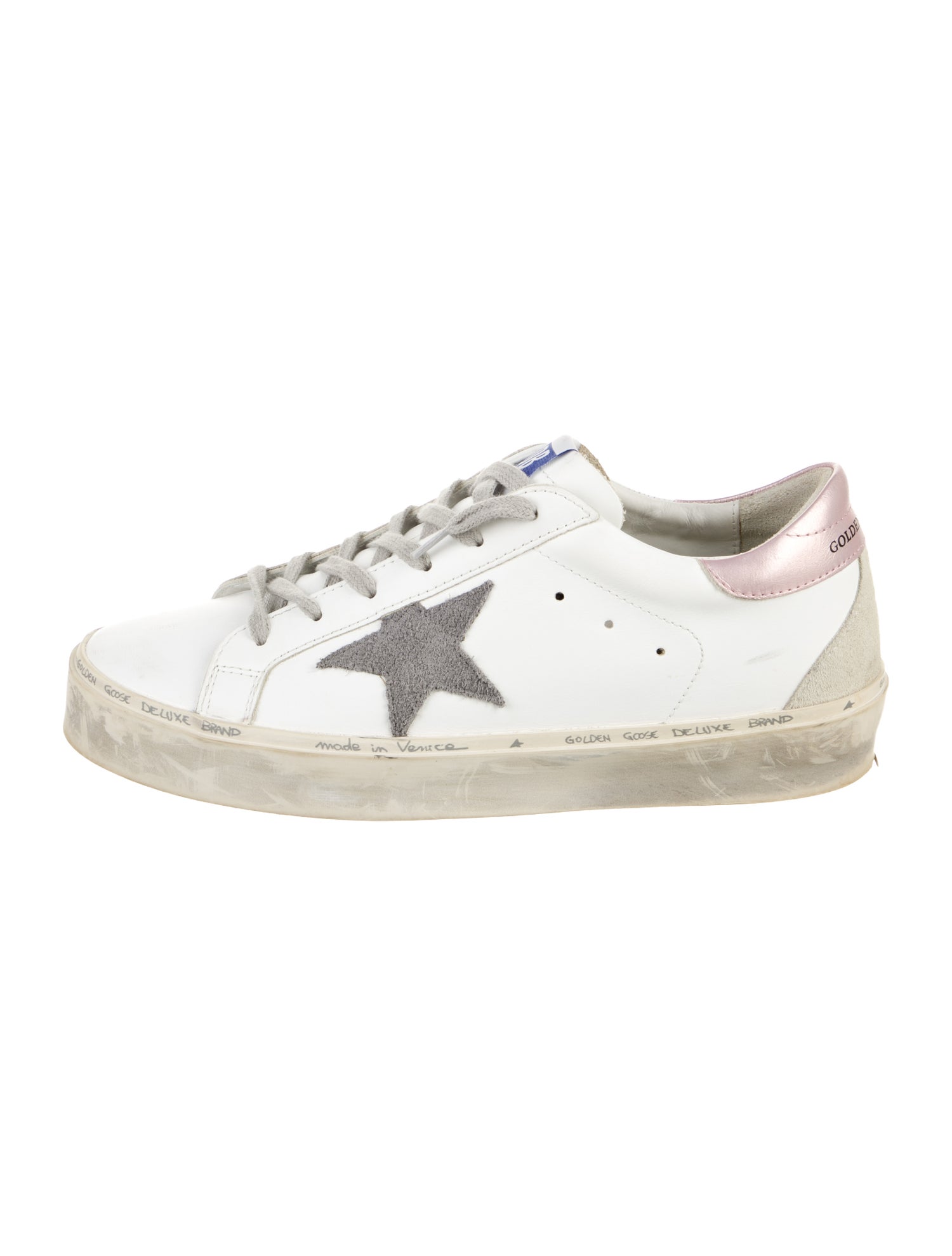 Golden Goose Leather Graphic Print Sneakers