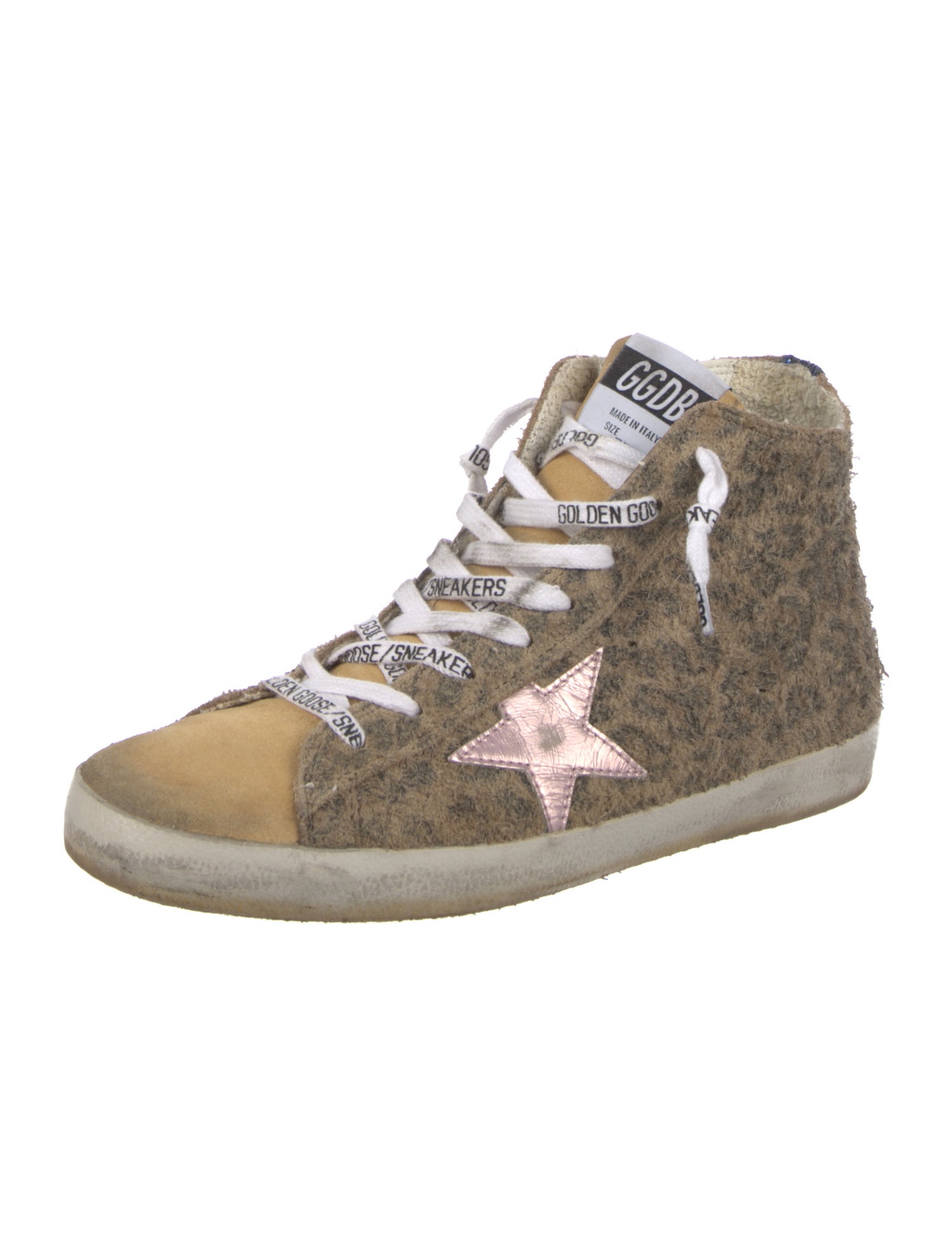 Golden Goose Suede Animal Print Sneakers
