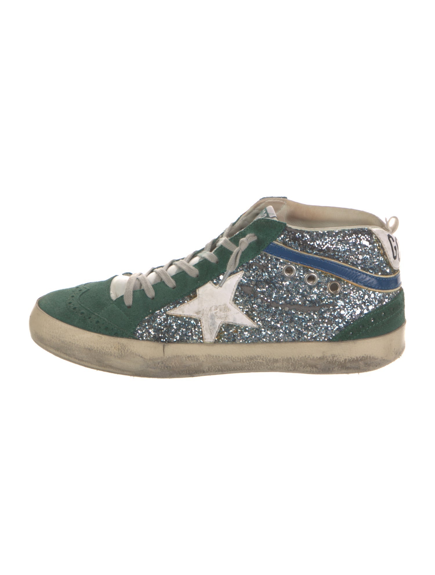 Golden Goose Suede Colorblock Pattern Sneakers