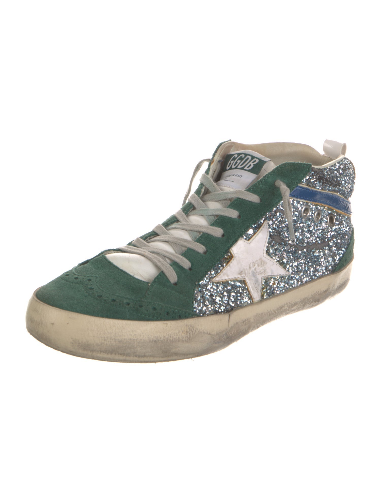 Golden Goose Suede Colorblock Pattern Sneakers