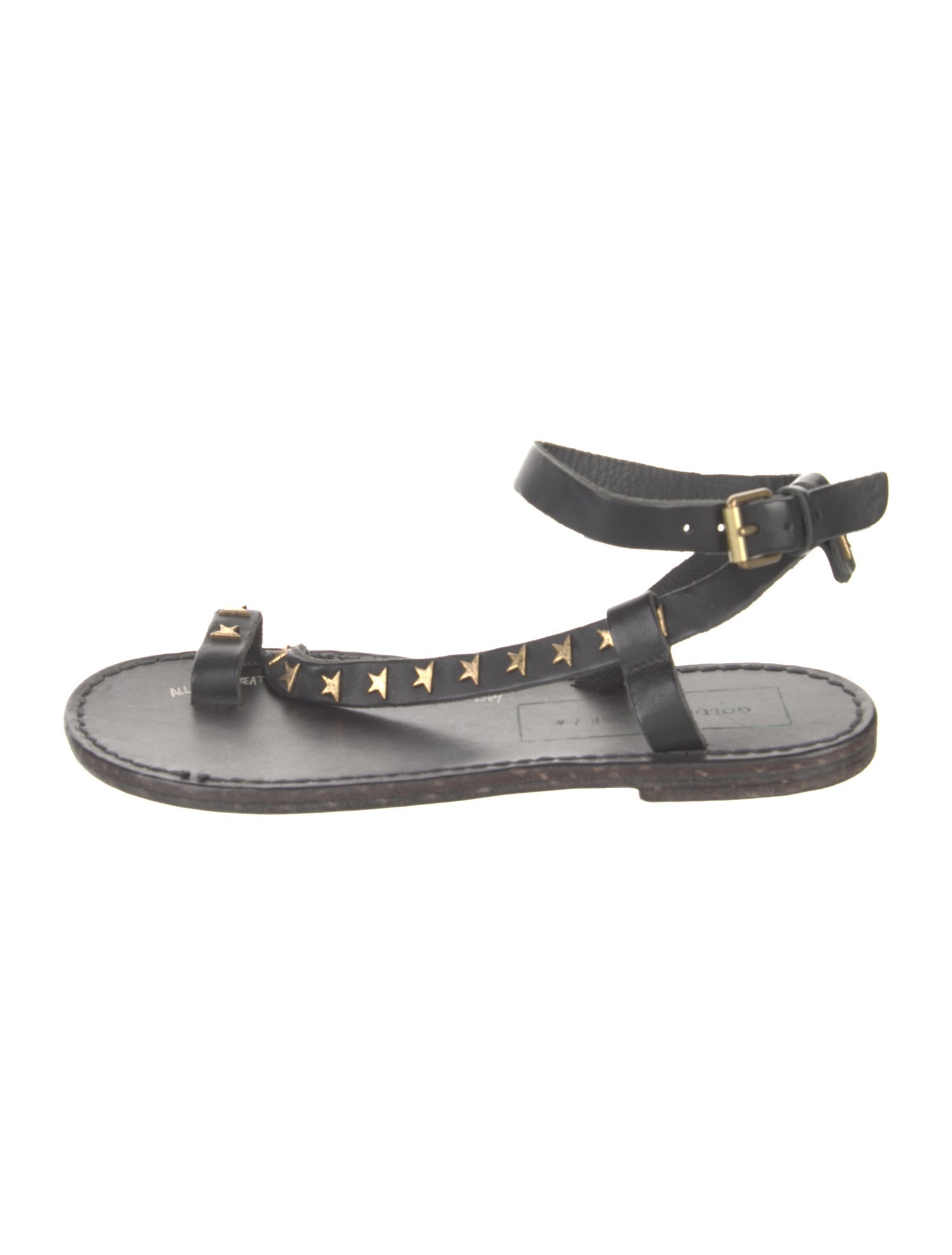 Golden Goose Leather Studded Accents Gladiator Sandals
