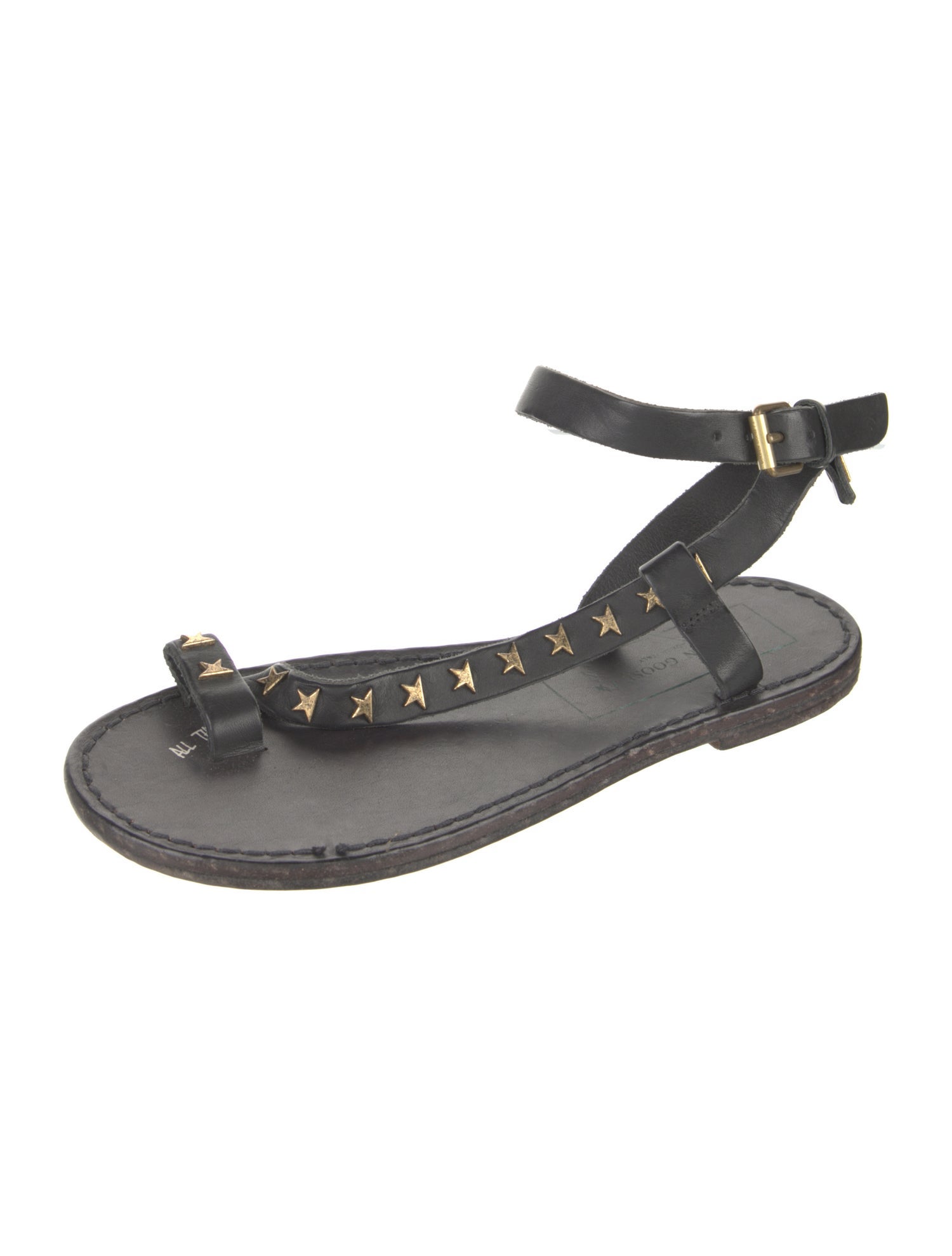 Golden Goose Leather Studded Accents Gladiator Sandals