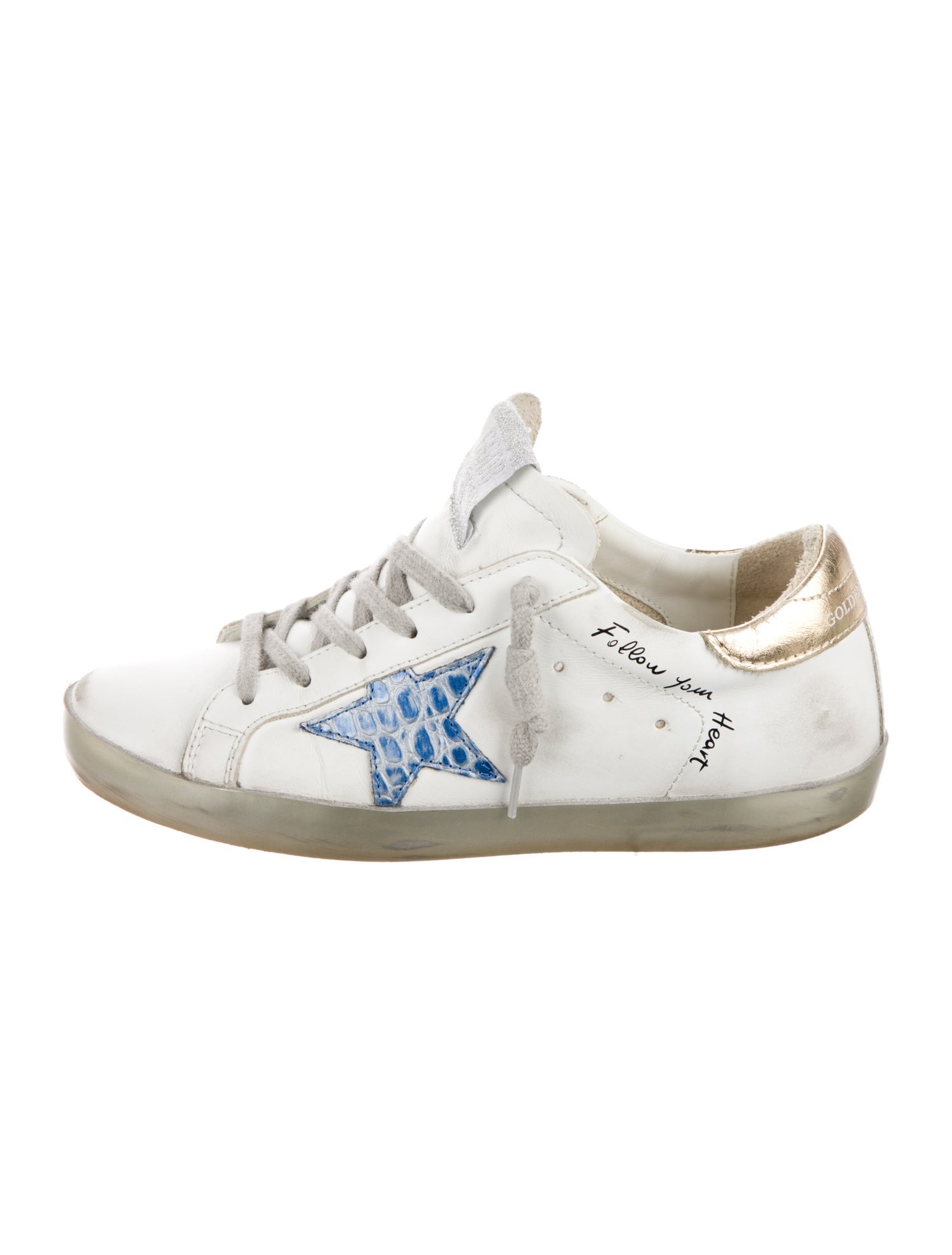 Golden Goose Leather Printed Sneakers