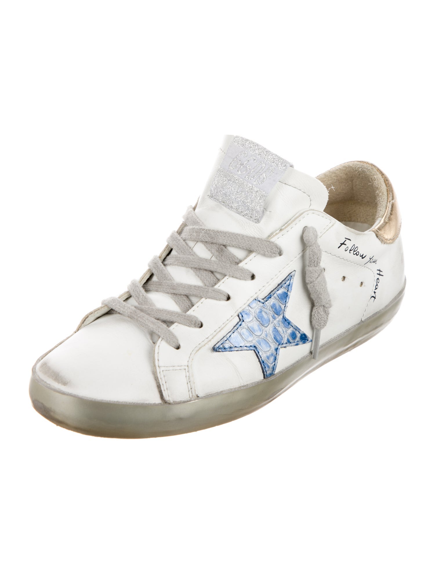 Golden Goose Leather Printed Sneakers