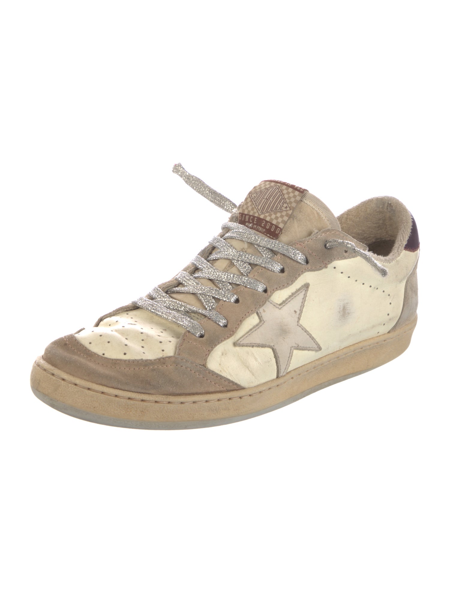 Golden Goose Leather Printed Sneakers