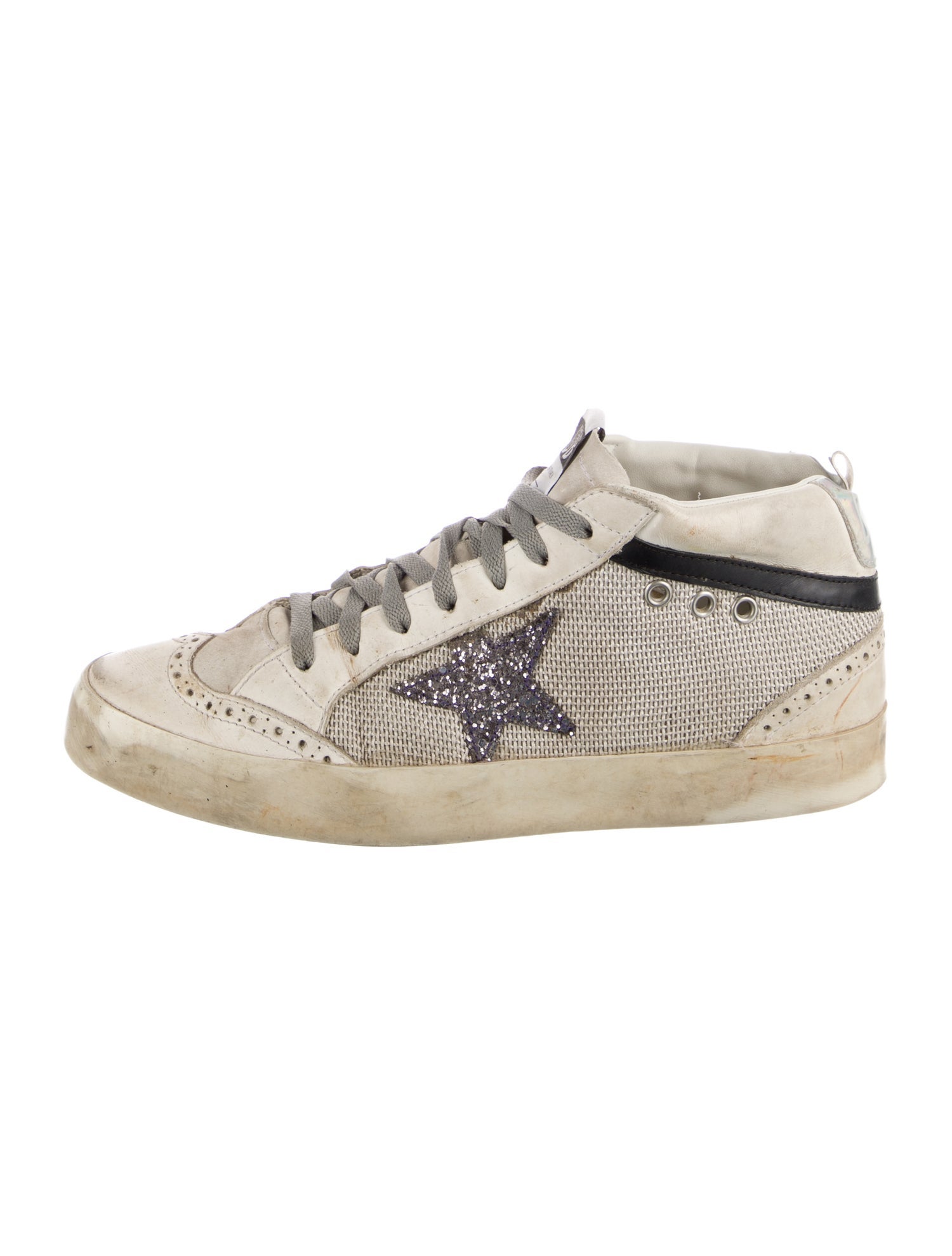 Golden Goose Leather Printed Sneakers