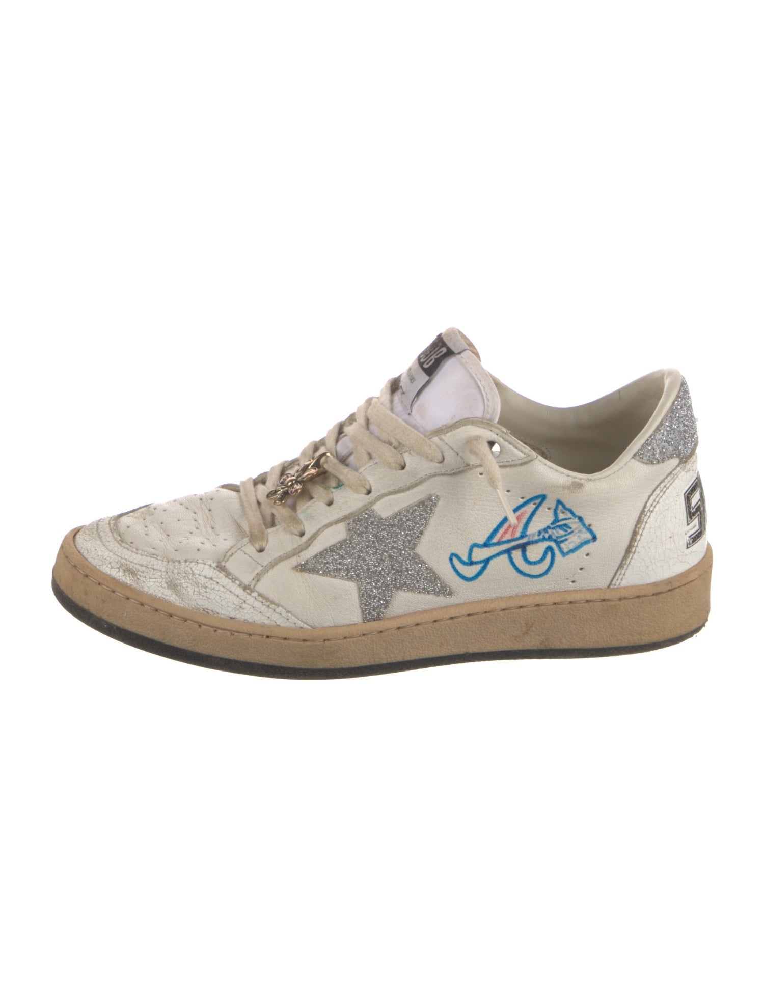 Golden Goose Leather Printed Sneakers
