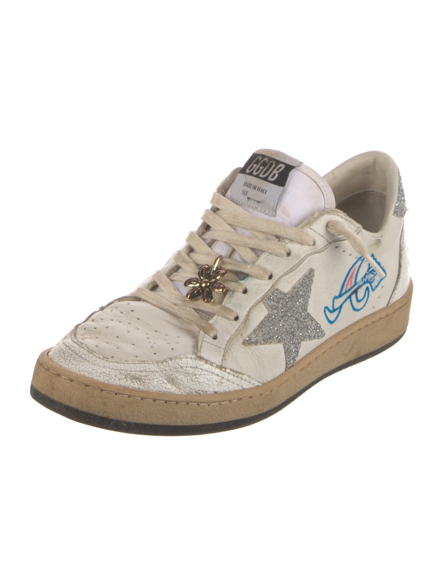 Golden Goose Leather Printed Sneakers