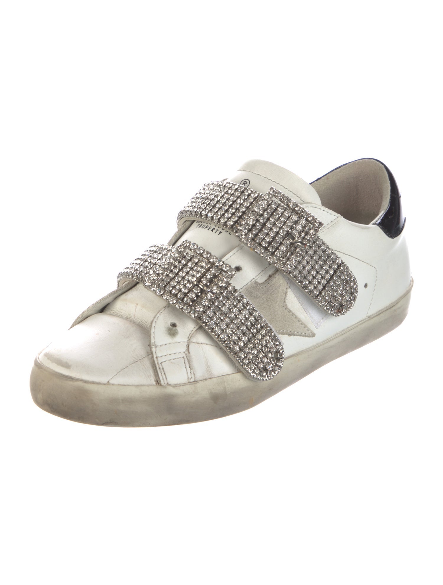Golden Goose Leather Crystal Embellishments Sneakers