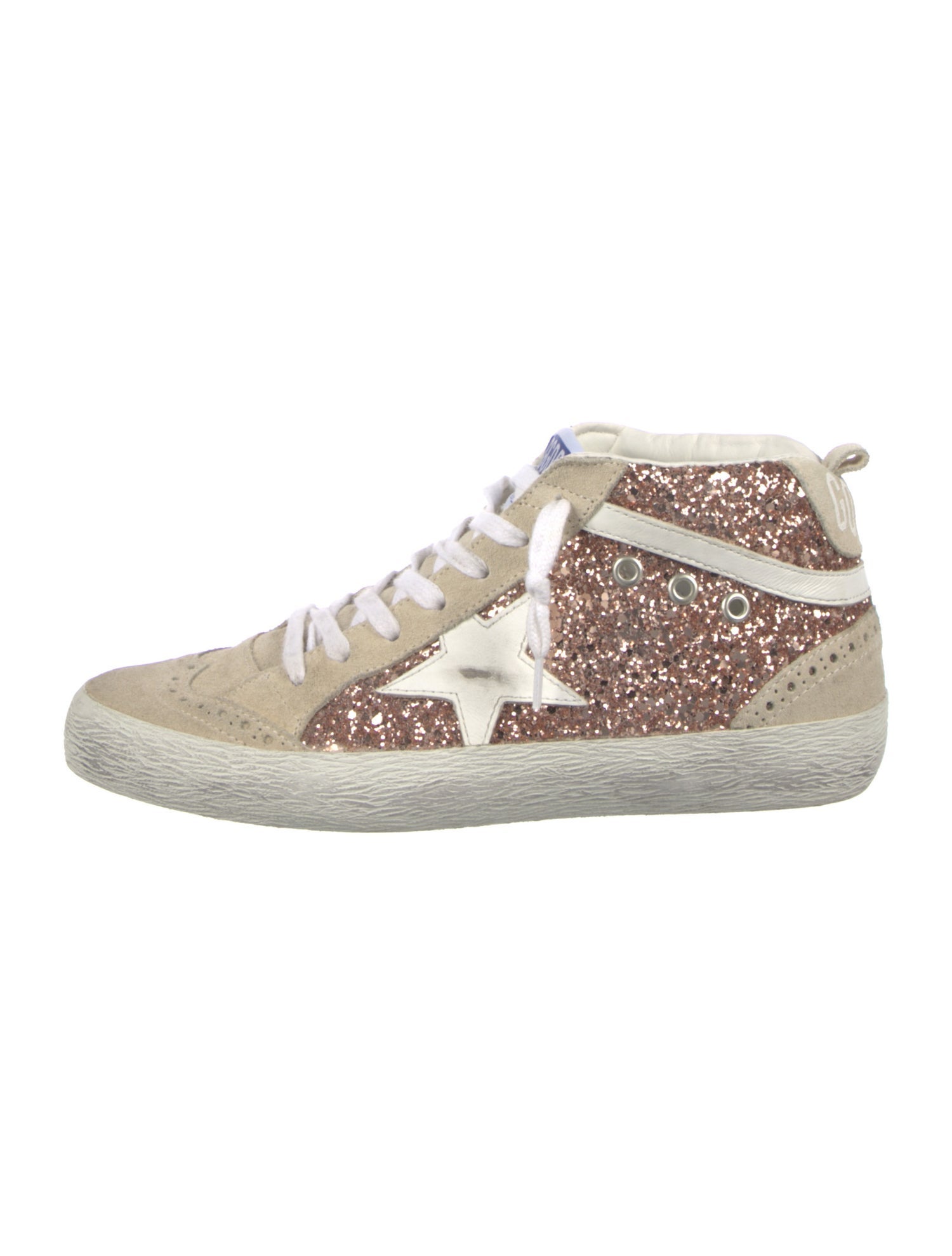 Golden Goose Suede Glitter Accents Sneakers