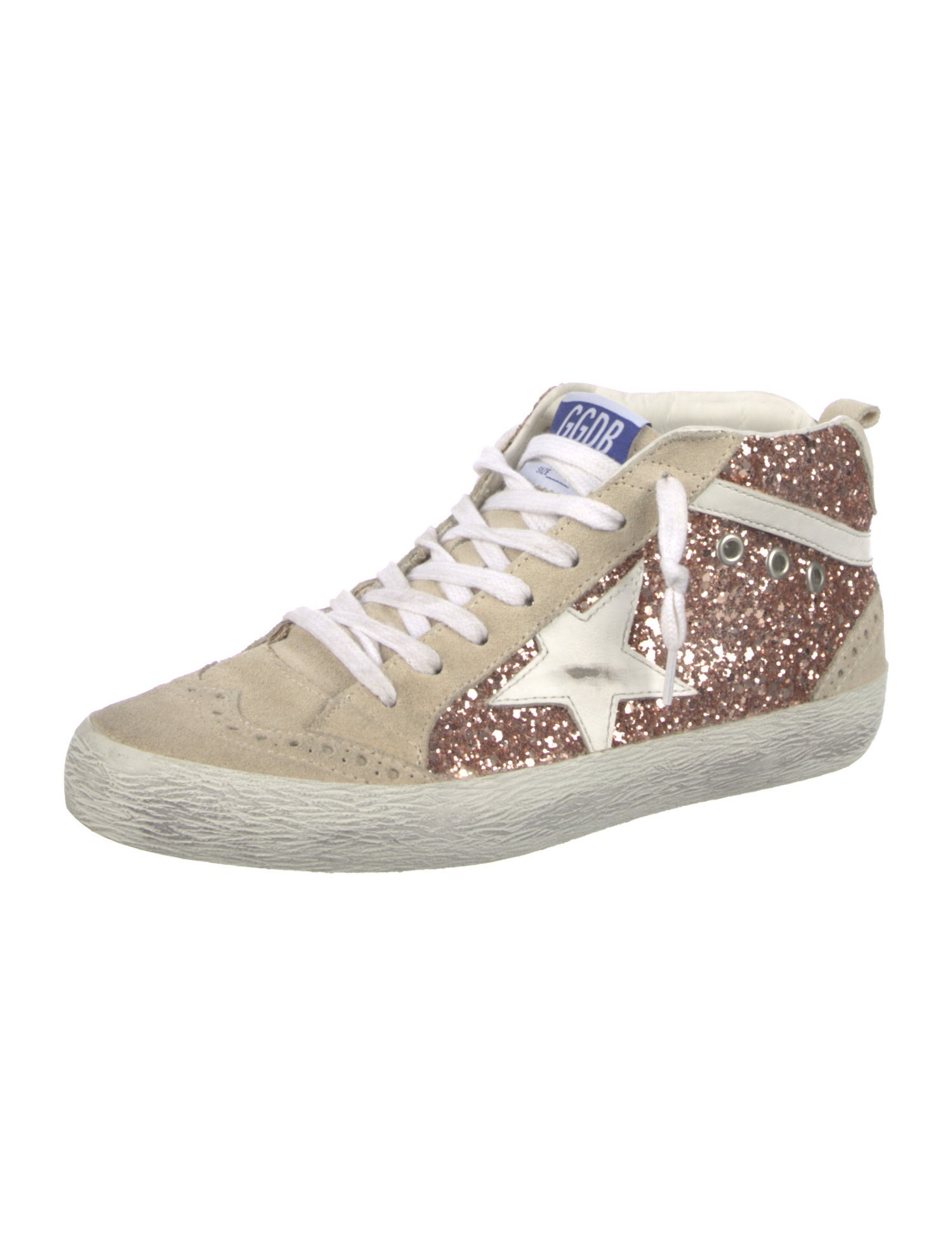 Golden Goose Suede Glitter Accents Sneakers