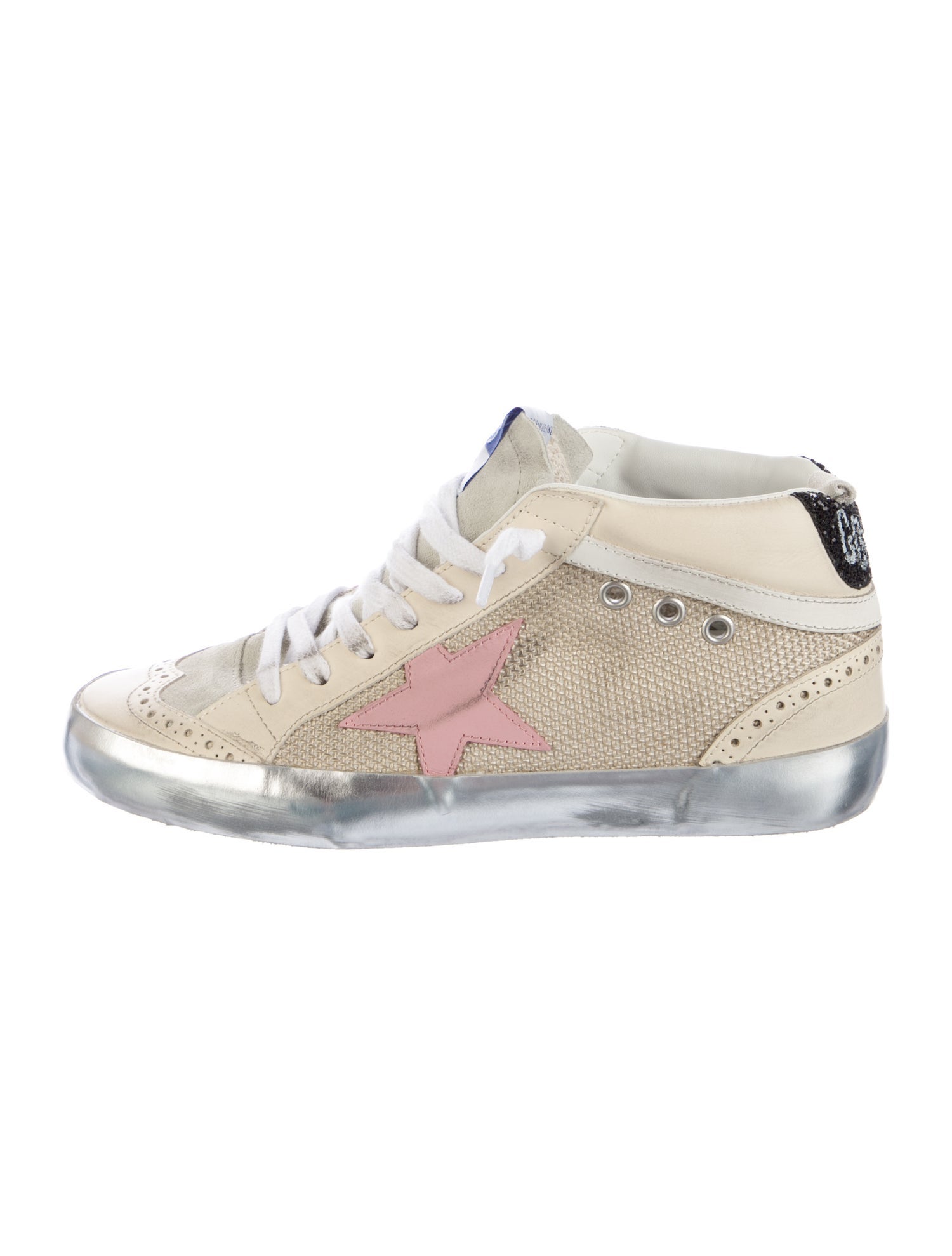 Golden Goose Leather Printed Sneakers