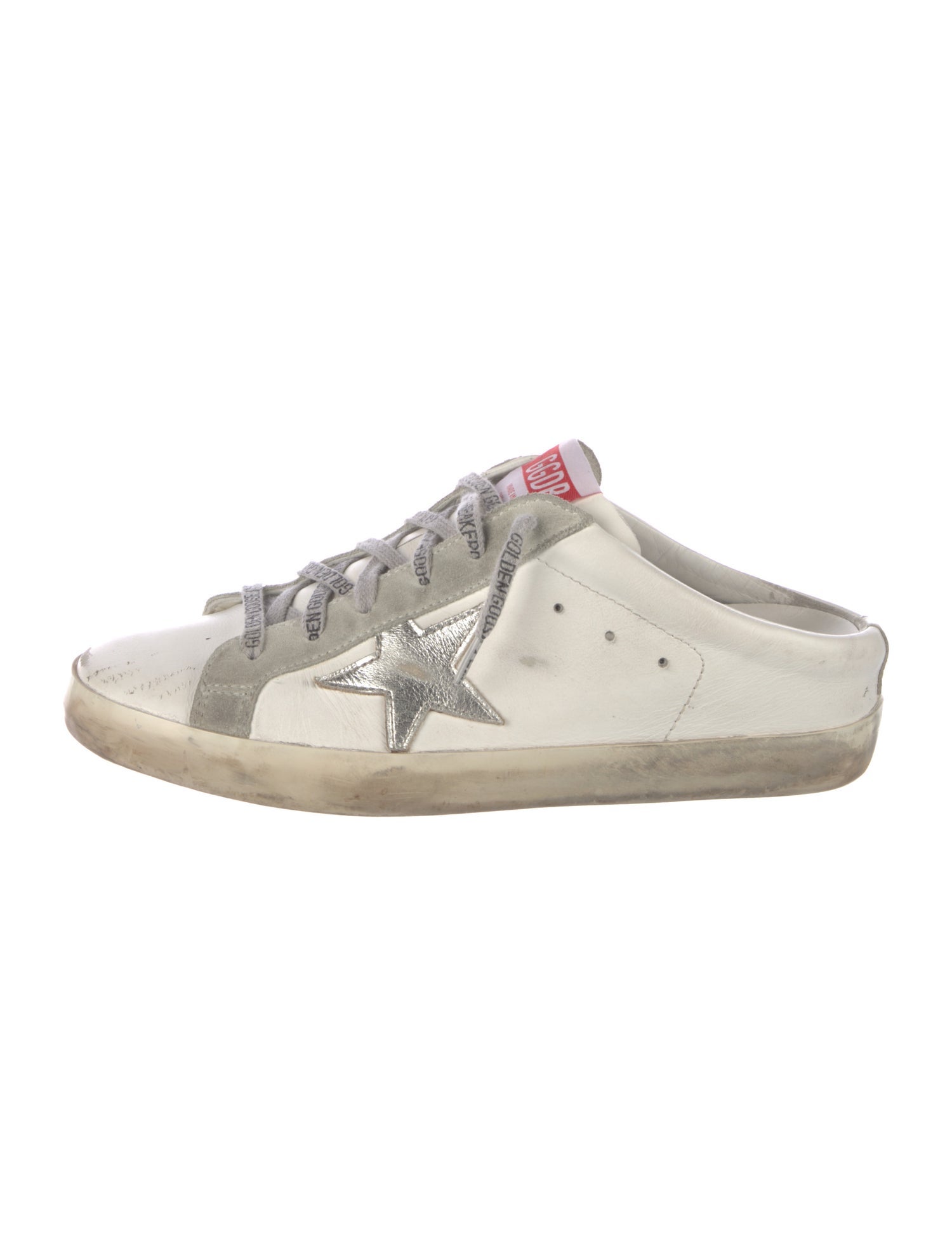 Golden Goose Leather Graphic Print Sneakers