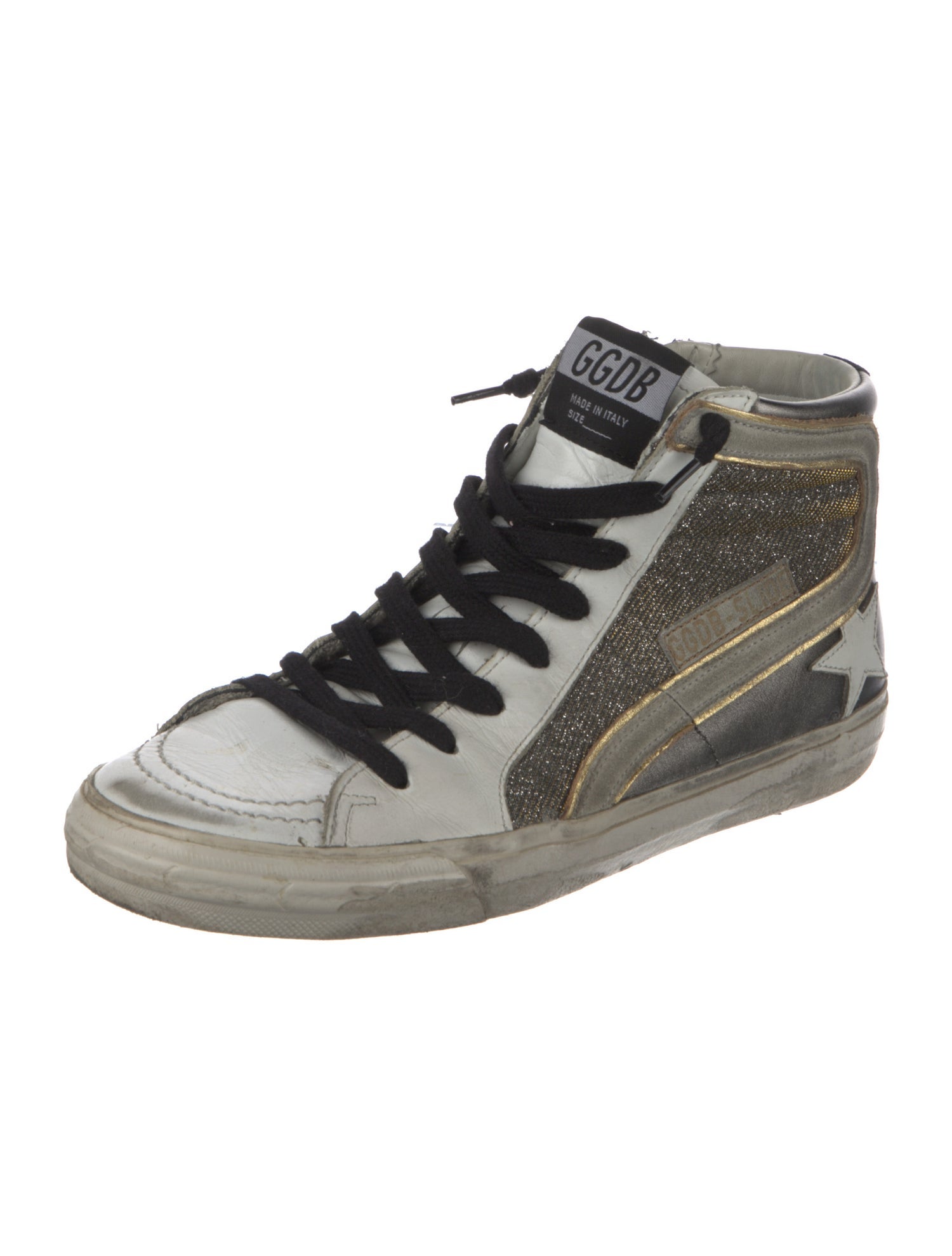 Golden Goose Leather Printed Sneakers