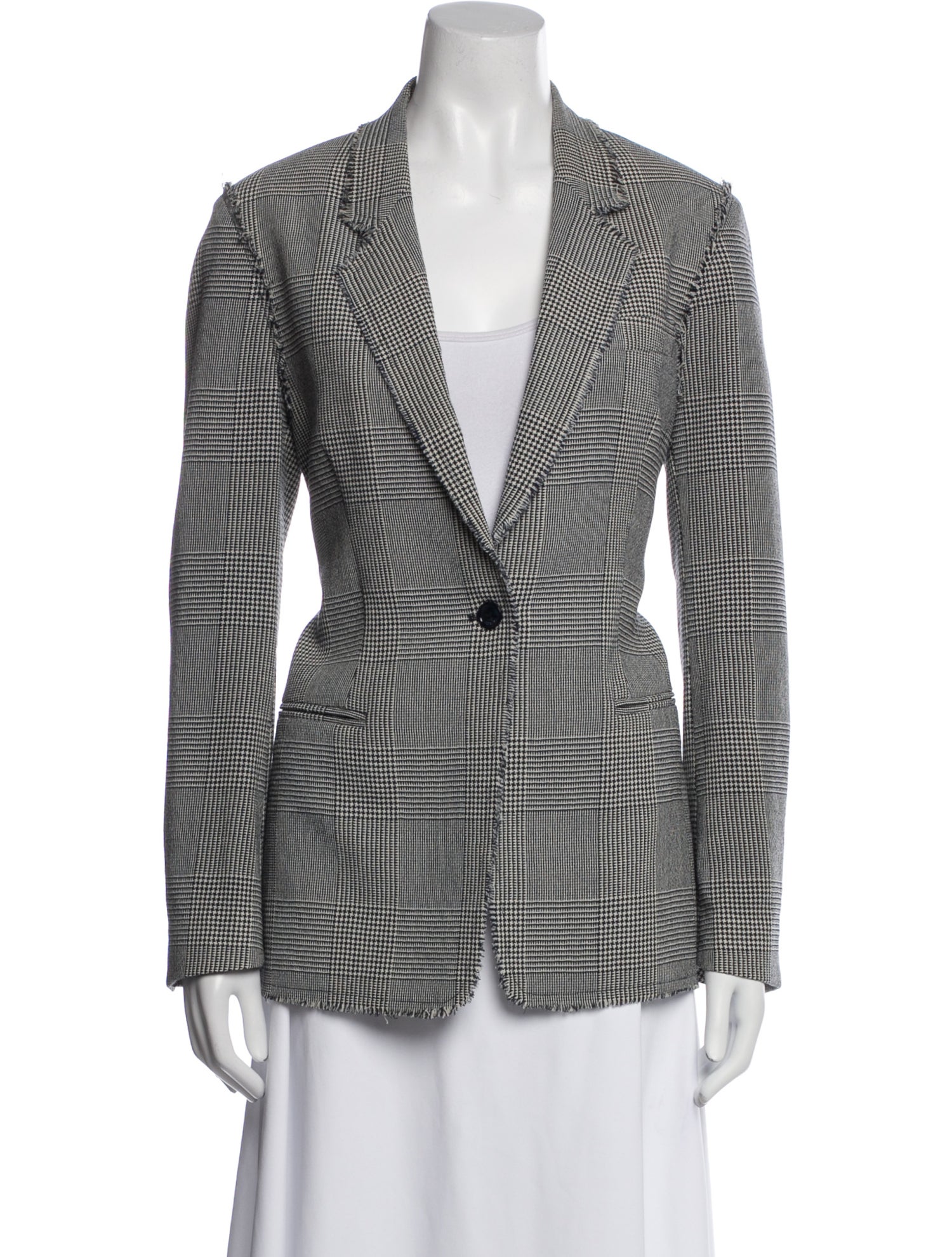 Golden Goose Virgin Wool Plaid Print Blazer
