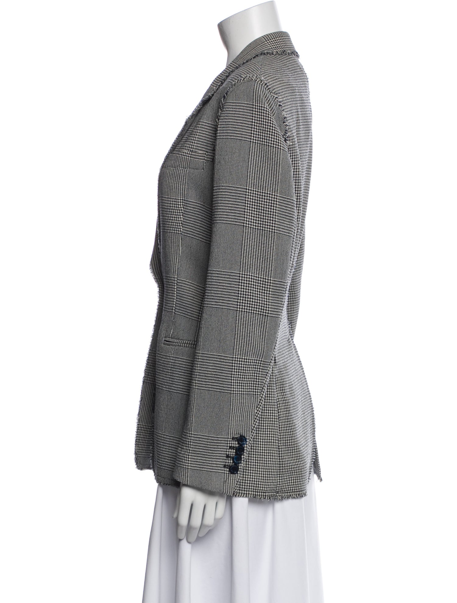 Golden Goose Virgin Wool Plaid Print Blazer