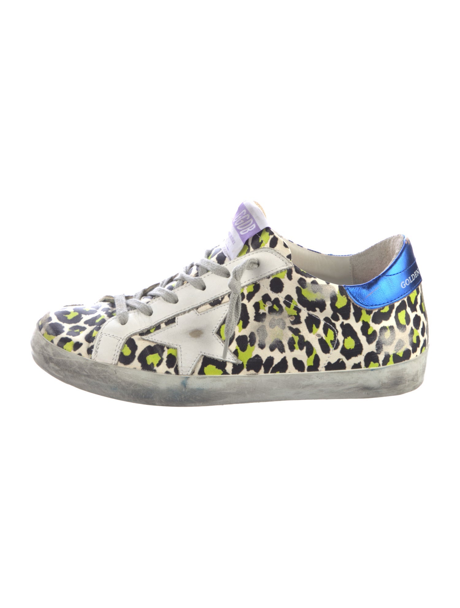 Golden Goose Leather Animal Print Sneakers