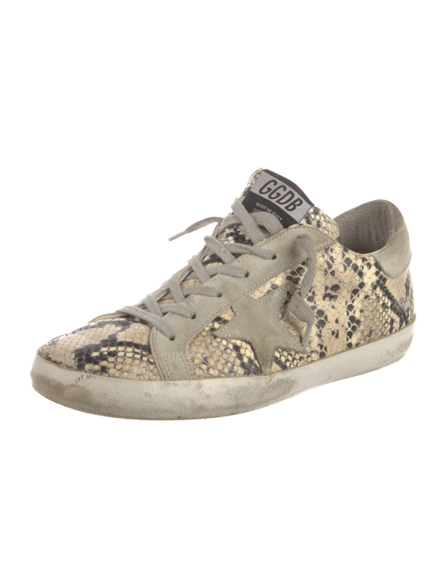 Golden Goose Leather Animal Print Sneakers
