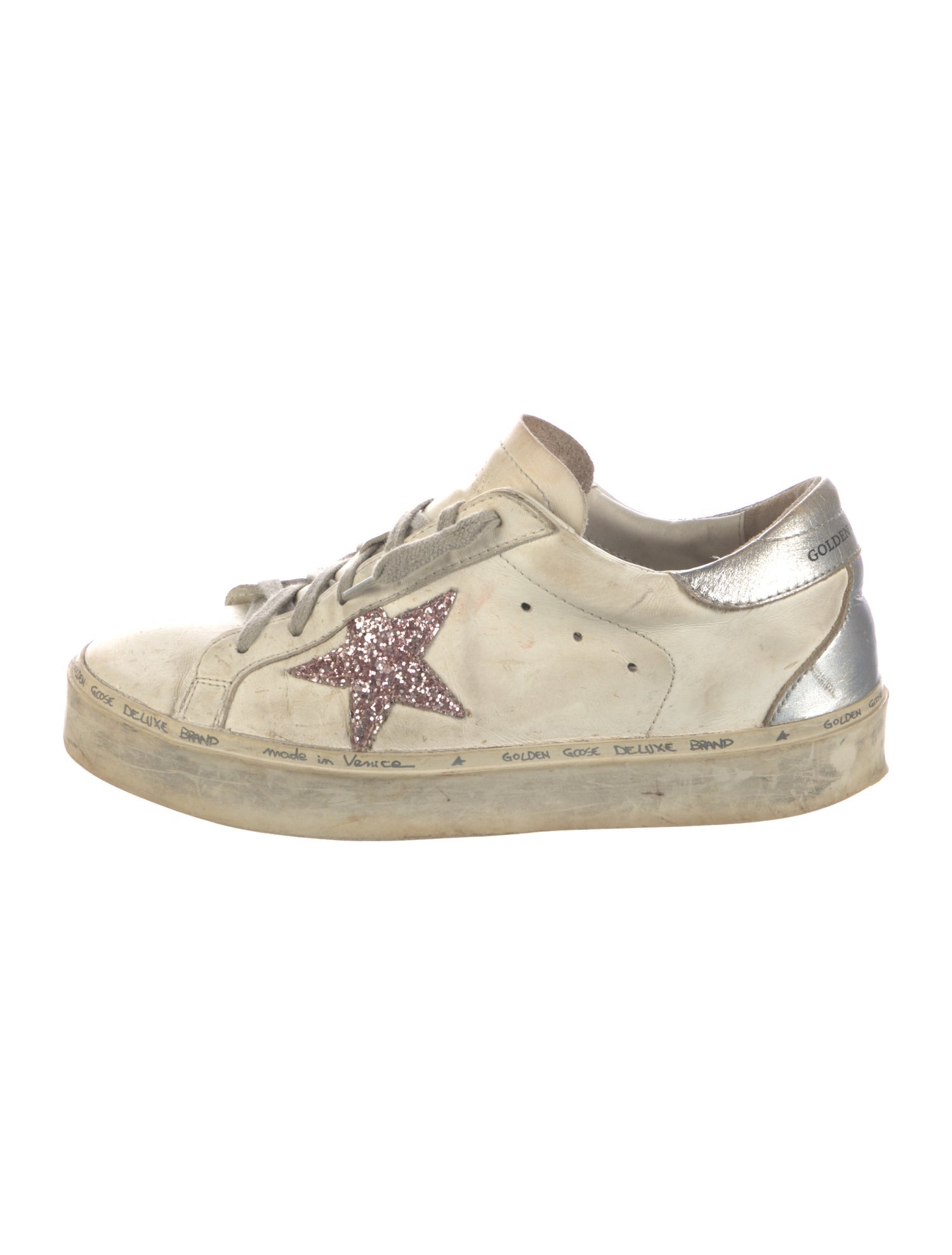Golden Goose Leather Distressed Accents Sneakers