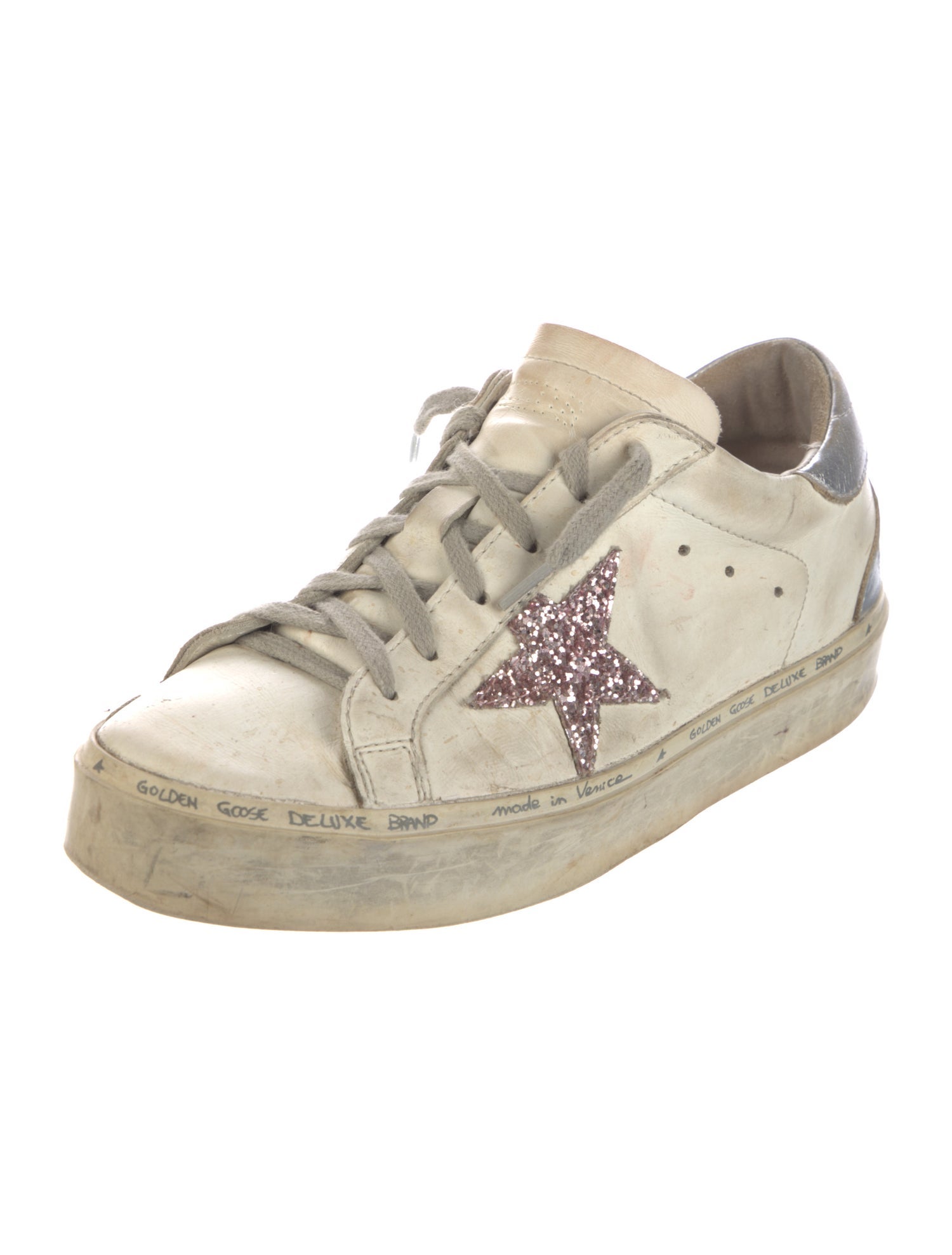 Golden Goose Leather Distressed Accents Sneakers
