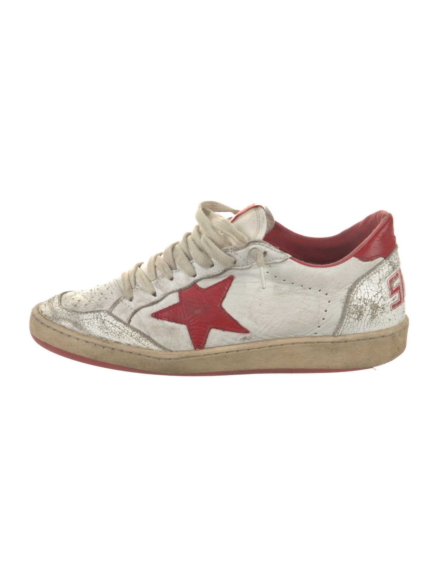Golden Goose Leather Graphic Print Sneakers