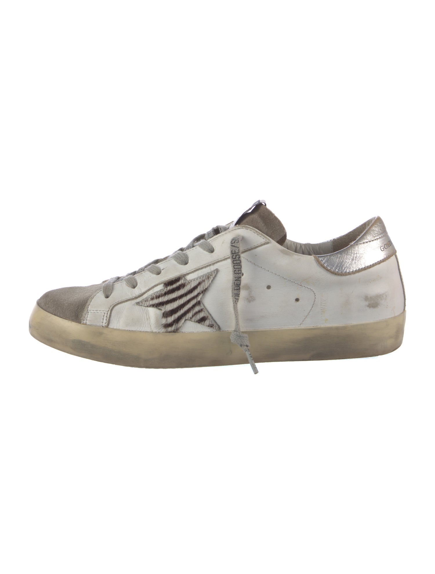 Golden Goose Leather Printed Sneakers