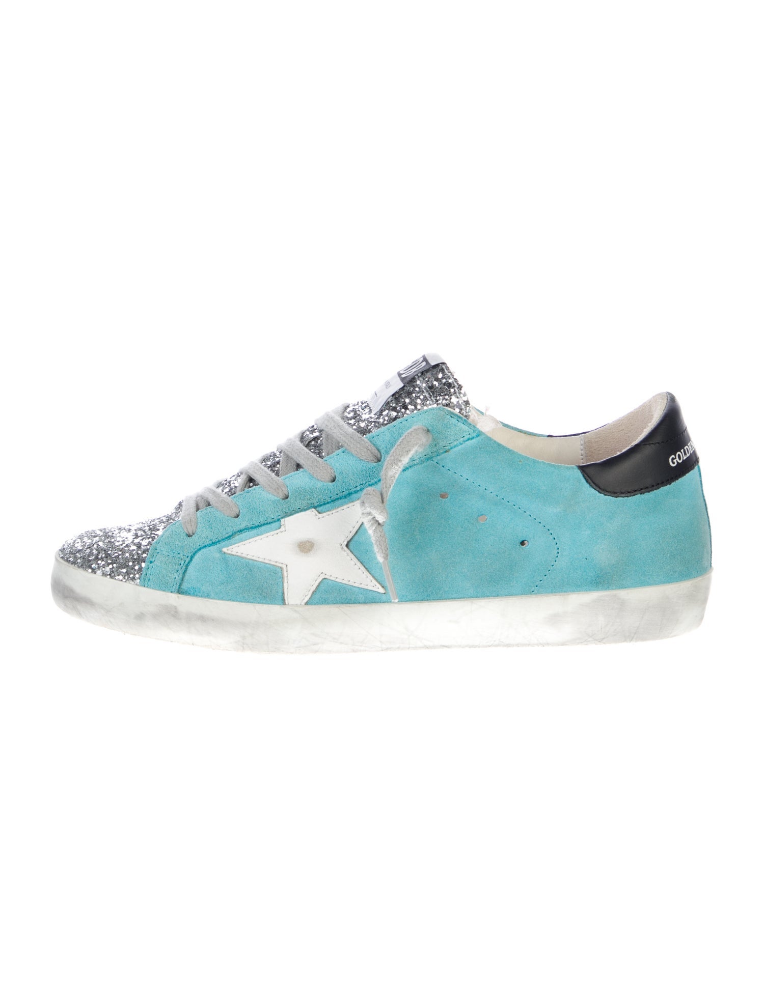 Golden Goose Suede Glitter Accents Sneakers