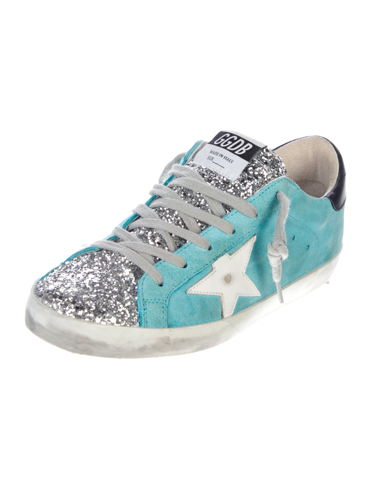 Golden Goose Suede Glitter Accents Sneakers